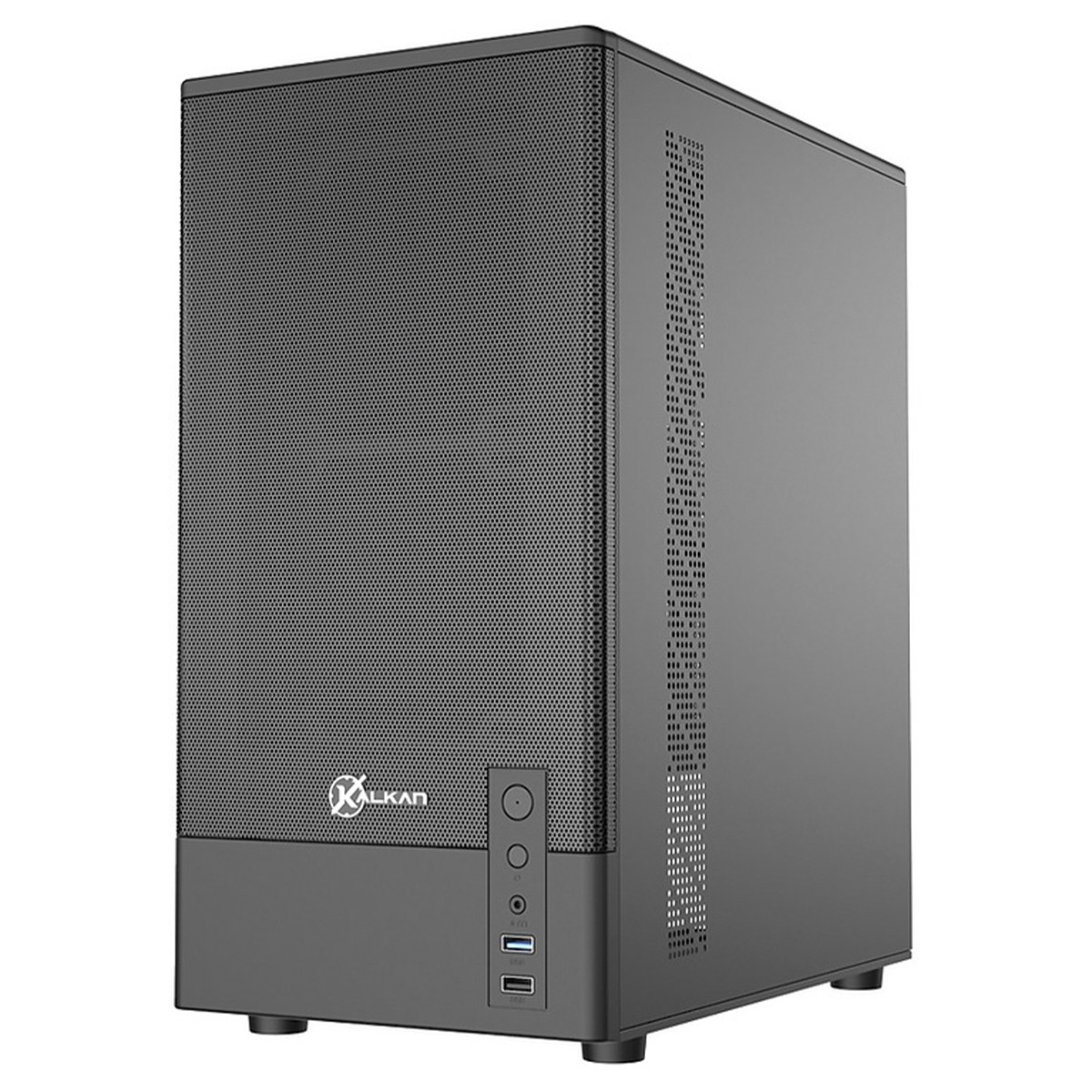 Gabinete Gamer Kalkan Alfern Pro, Mid Tower, Vidro Temperado, M-ATX, Sem Fonte, Sem Fans, Preto, KLK00073