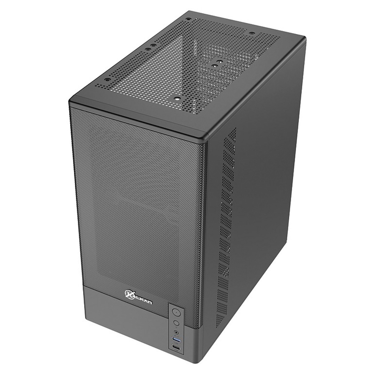 Gabinete Gamer Kalkan Alfern Pro, Mid Tower, Vidro Temperado, M-ATX, Sem Fonte, Sem Fans, Preto, KLK00073
