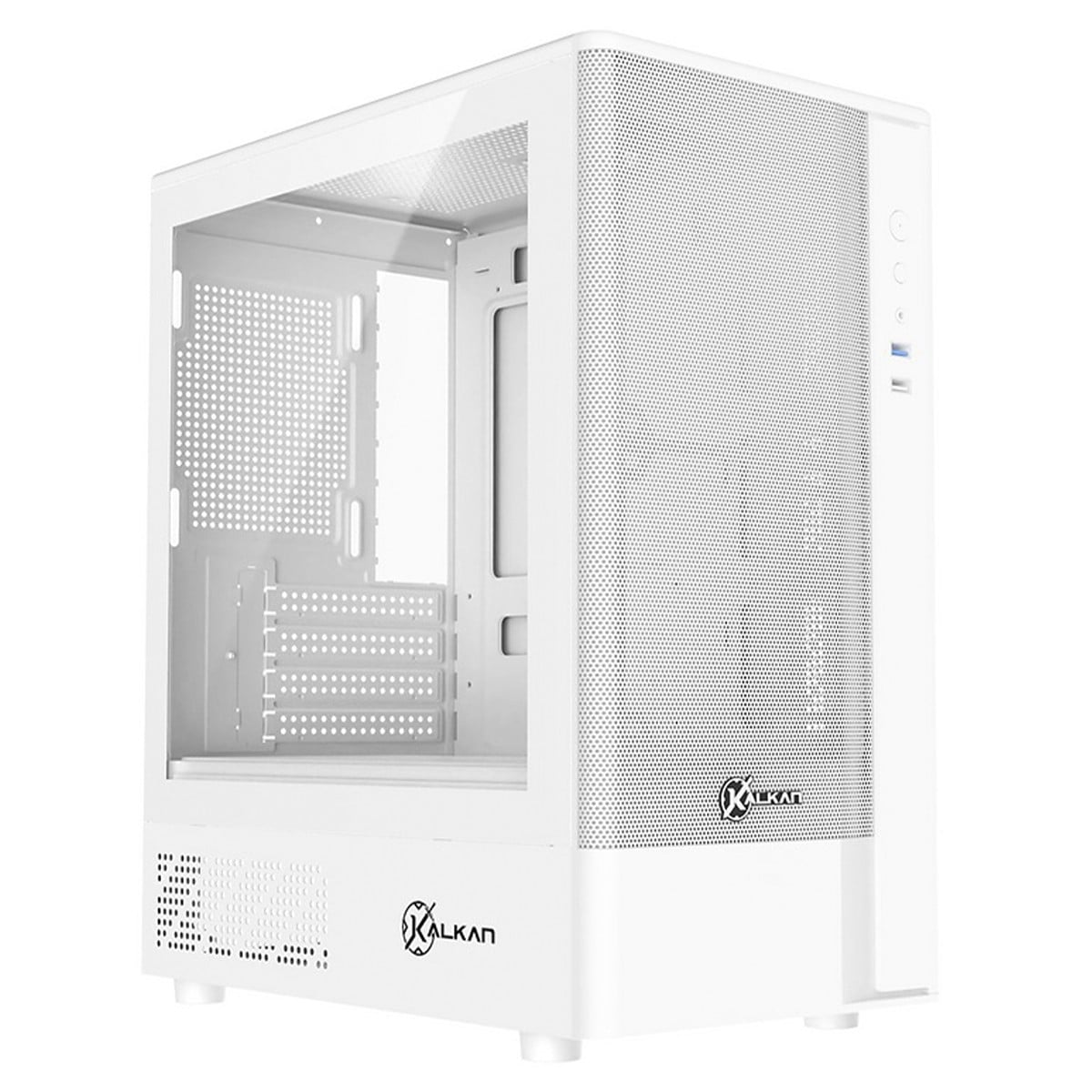 Gabinete Gamer Kalkan Avalon Pro V2, Mid Tower, Vidro Temperado, M-ATX, Sem Fonte, Sem Fans, Branco, KLK00075