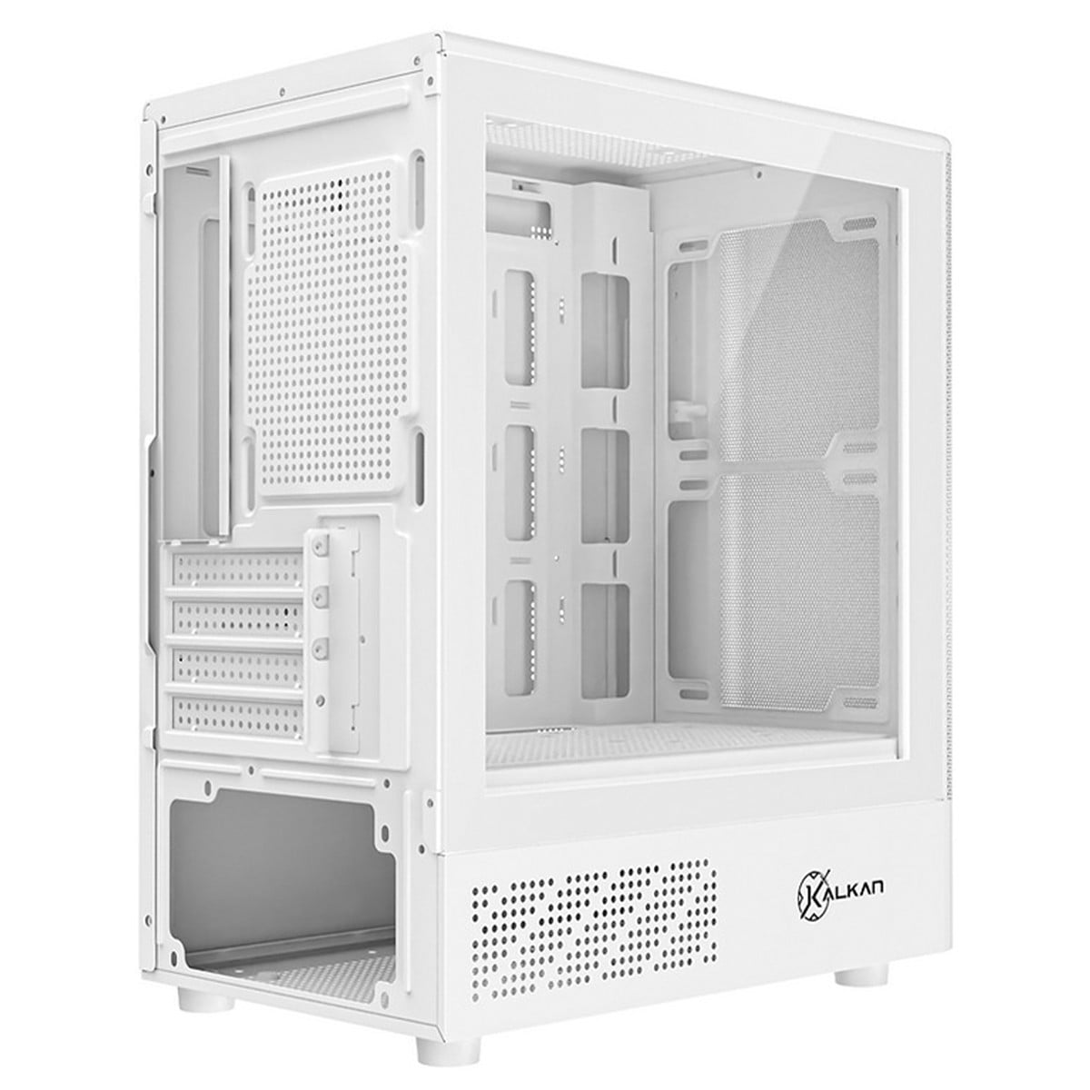 Gabinete Gamer Kalkan Avalon Pro V2, Mid Tower, Vidro Temperado, M-ATX, Sem Fonte, Sem Fans, Branco, KLK00075