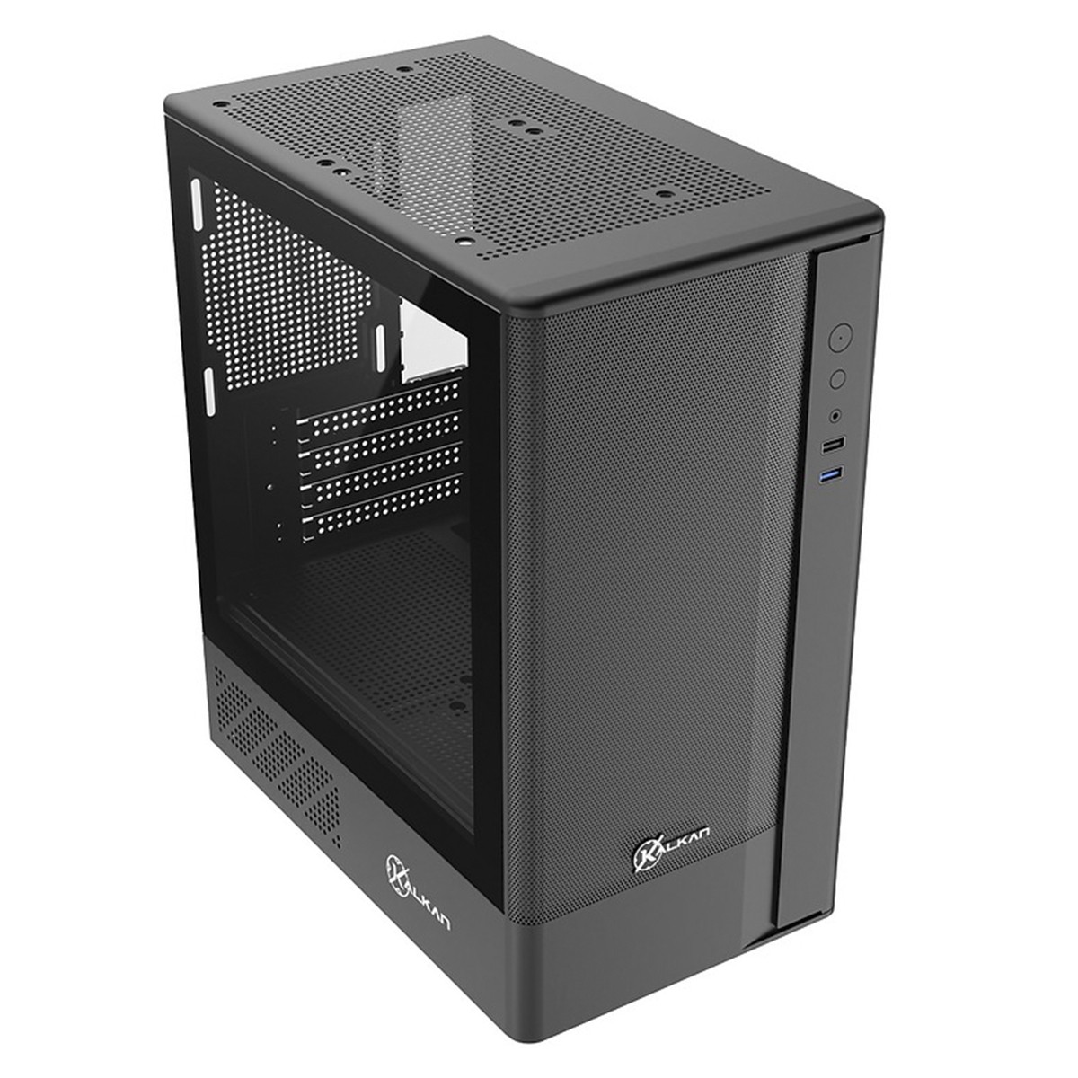 Gabinete Gamer Kalkan Avalon Pro V2, Mid Tower, Vidro Temperado, M-ATX, Sem Fonte, Sem Fans, Preto, KLK00074