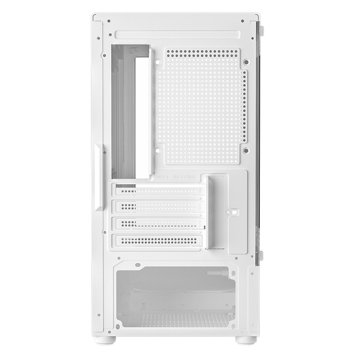 Gabinete Gamer Kalkan Hakon, Mid Tower, Vidro Temperado, M-ATX, Sem Fonte, Sem Fans, Branco, KLK00081