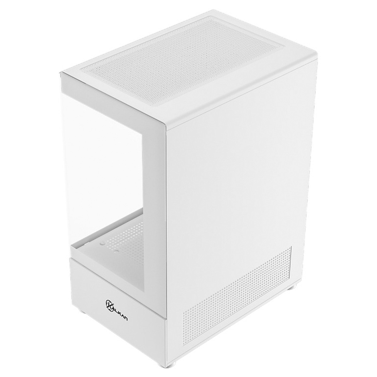 Gabinete Gamer Kalkan Hakon, Mid Tower, Vidro Temperado, M-ATX, Sem Fonte, Sem Fans, Branco, KLK00081