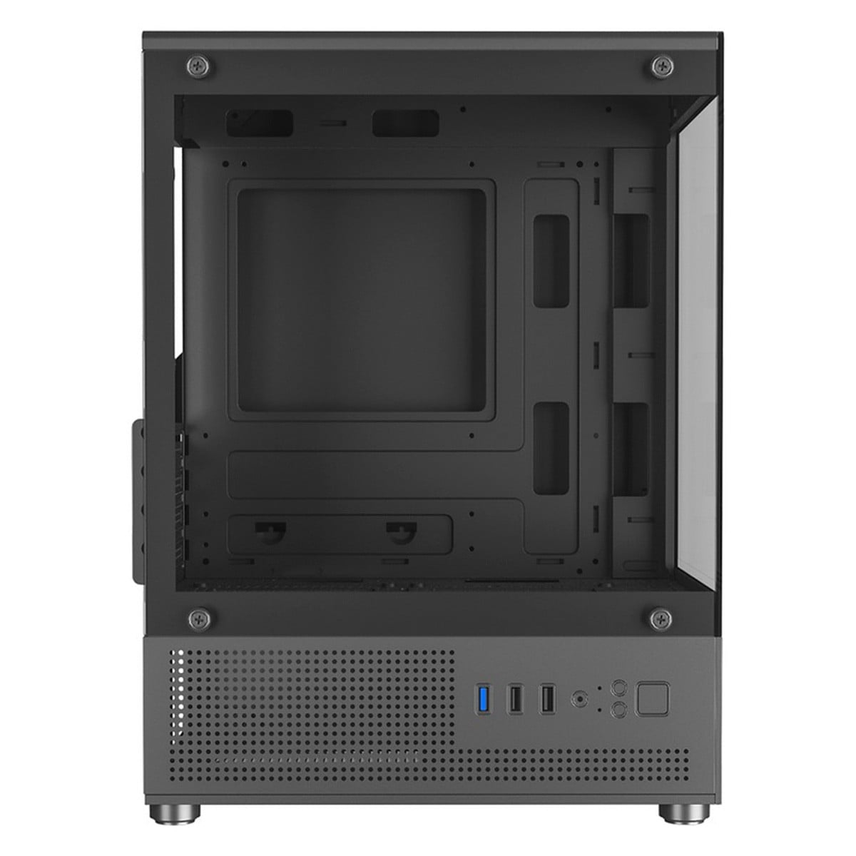 Gabinete Gamer Kalkan Hakon, Mid Tower, Vidro Temperado, Micro-ATX, Sem Fonte, Sem Fans, Preto, KLK080