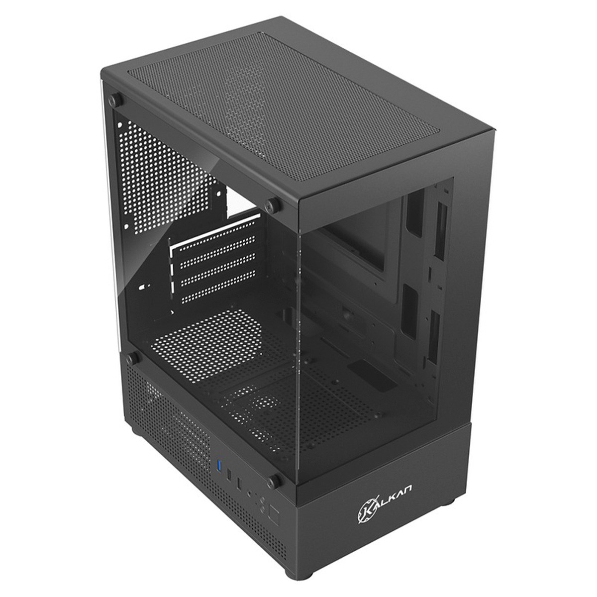 Gabinete Gamer Kalkan Hakon, Mid Tower, Vidro Temperado, Micro-ATX, Sem Fonte, Sem Fans, Preto, KLK080
