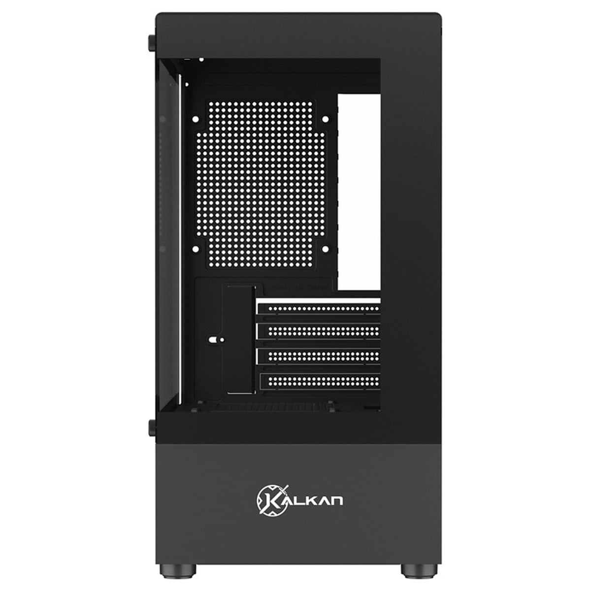 Gabinete Gamer Kalkan Hakon, Mid Tower, Vidro Temperado, Micro-ATX, Sem Fonte, Sem Fans, Preto, KLK080