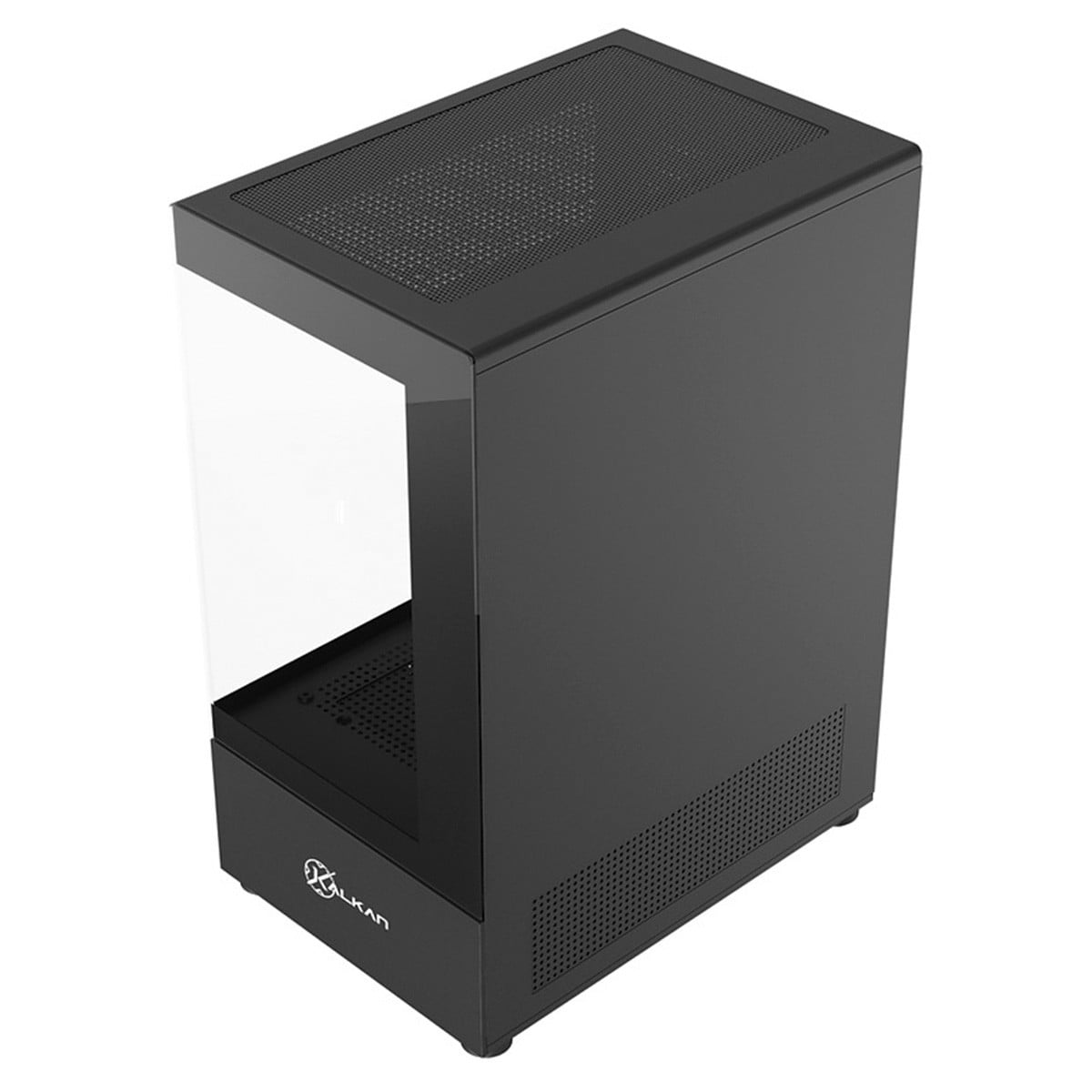 Gabinete Gamer Kalkan Hakon, Mid Tower, Vidro Temperado, Micro-ATX, Sem Fonte, Sem Fans, Preto, KLK080