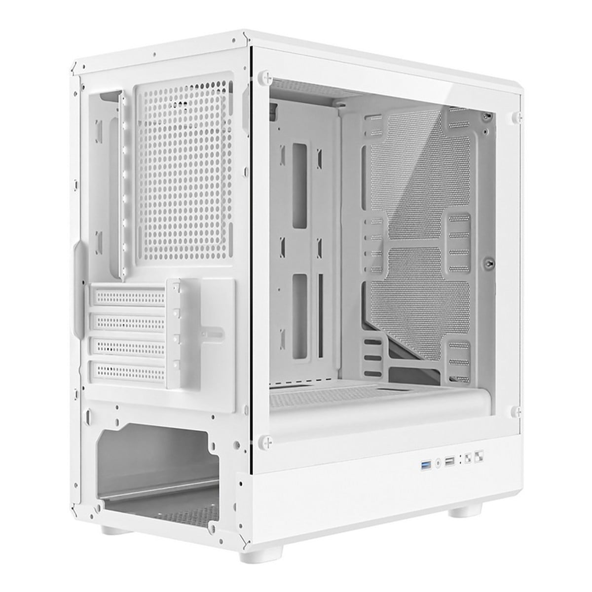 Gabinete Gamer Kalkan Joturn Pro, Mid Tower, Vidro Temperado, M-ATX, Sem Fonte, Sem Fans, Branco, KLK00078