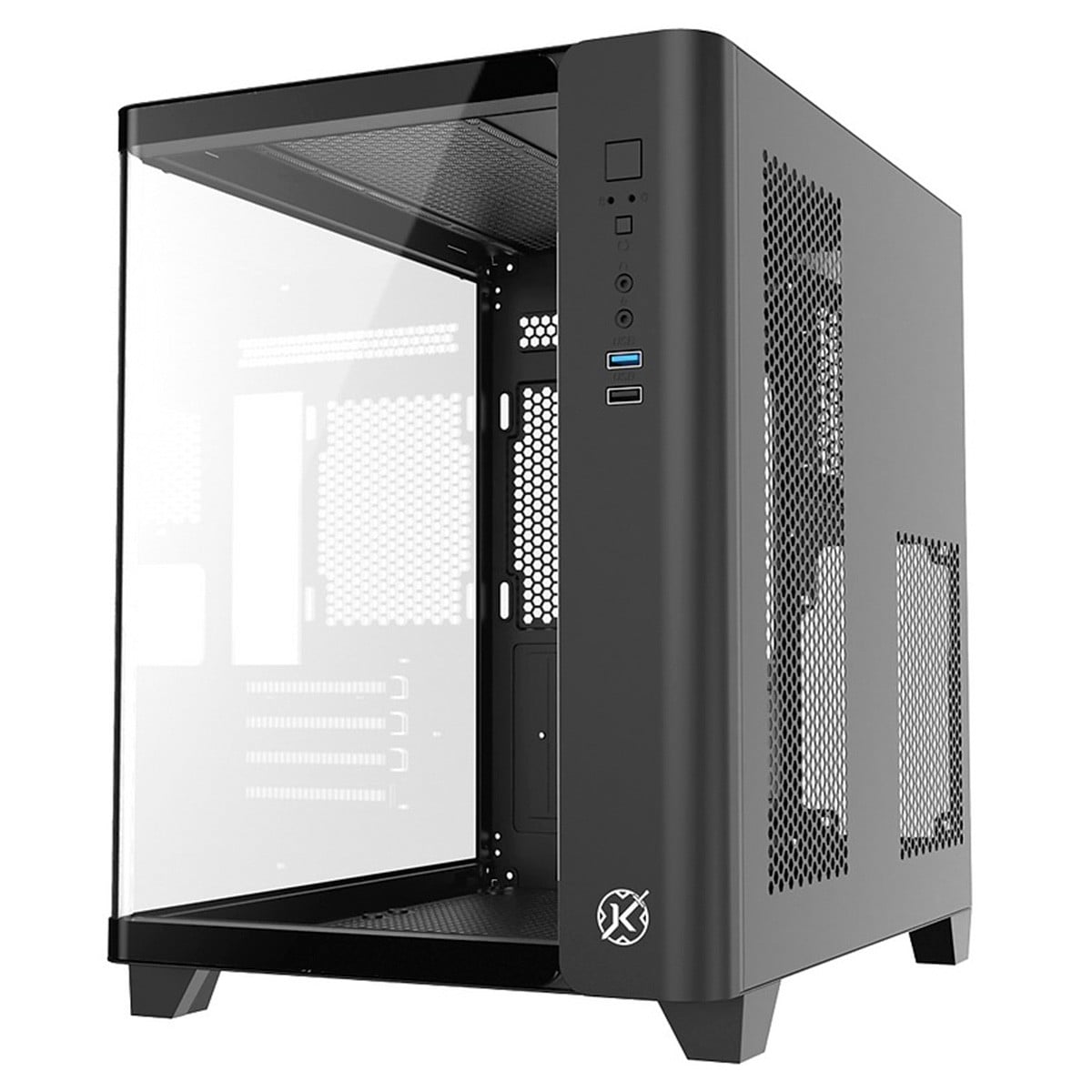 Gabinete Gamer Kalkan Midgard Curve, Mid Tower, Vidro Temperado, Micro ATX, Sem Fonte, Sem Fans, Preto, KLK072