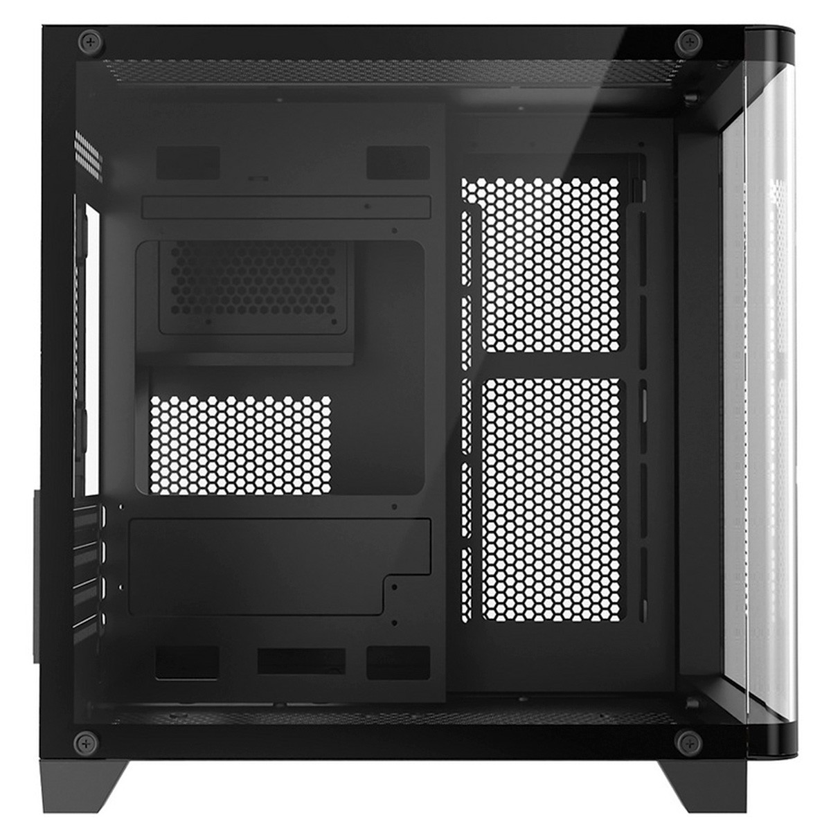 Gabinete Gamer Kalkan Midgard Curve, Mid Tower, Vidro Temperado, Micro ATX, Sem Fonte, Sem Fans, Preto, KLK072