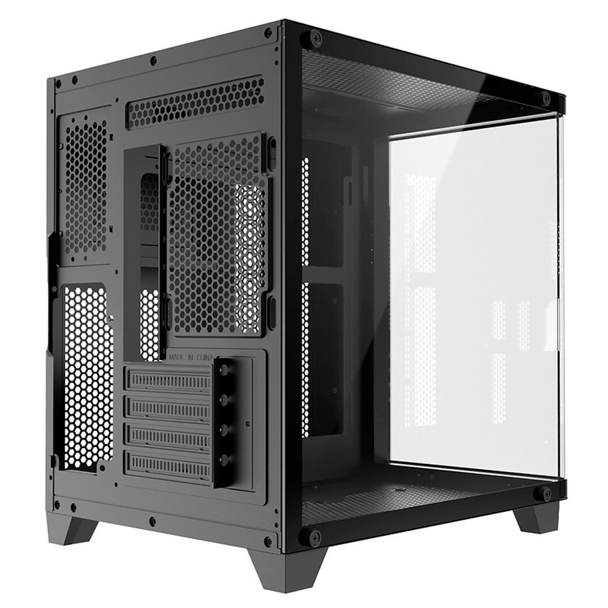 Gabinete Gamer Kalkan Midgard Curve, Mid Tower, Vidro Temperado, Micro ATX, Sem Fonte, Sem Fans, Preto, KLK072