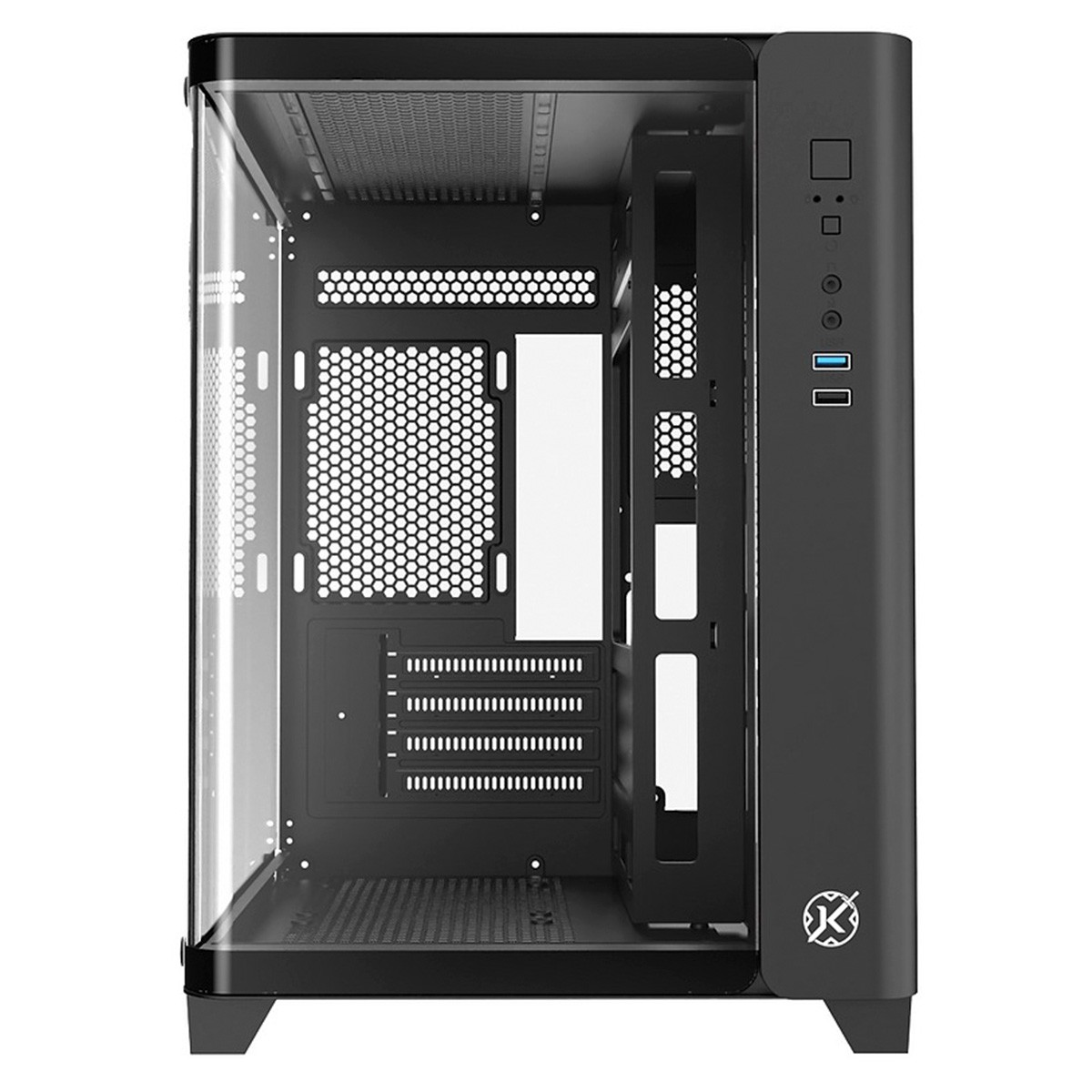 Gabinete Gamer Kalkan Midgard Curve, Mid Tower, Vidro Temperado, Micro ATX, Sem Fonte, Sem Fans, Preto, KLK072