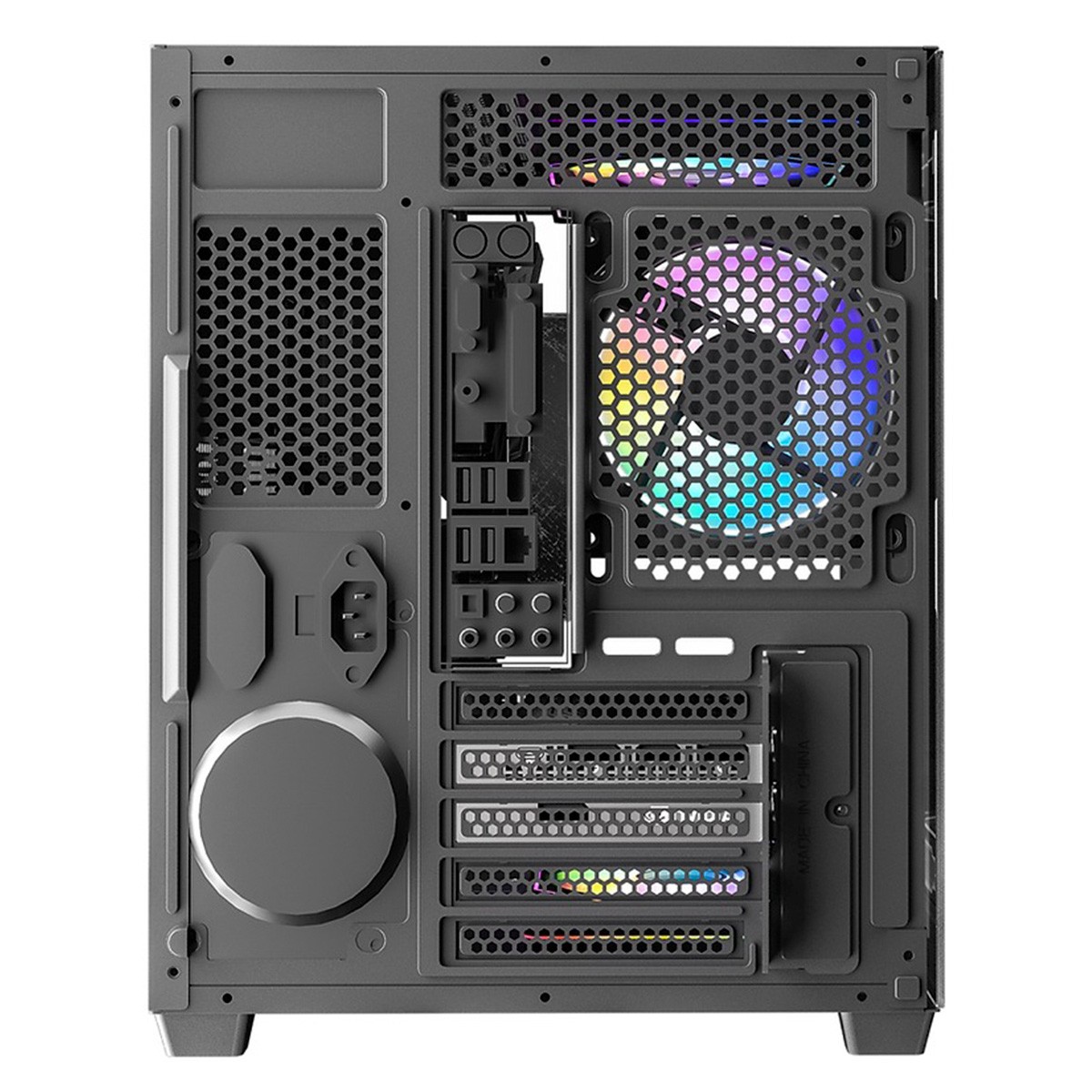 Gabinete Gamer Kalkan Midgard Digital, Mid Tower, Vidro Temperado, Micro ATX, Display LCD, Sem Fonte, Sem Fans, Preto, KLK085