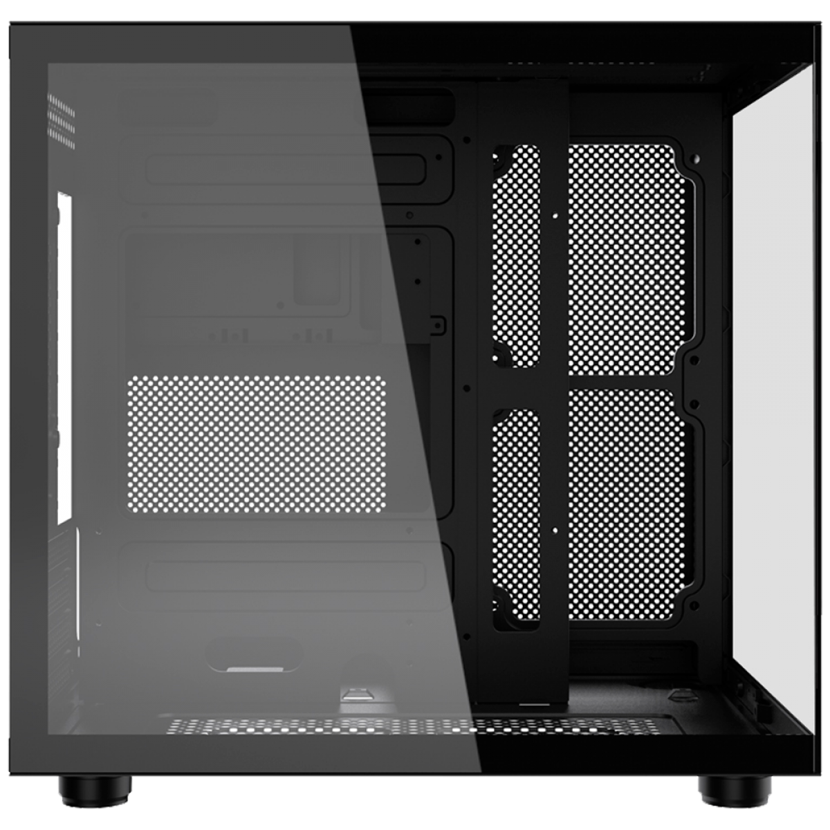 Gabinete Gamer Kalkan Midgard, Mid Tower, Vidro Temperado, mATX, Sem Fonte, Sem Fans, Preto, KLK00039