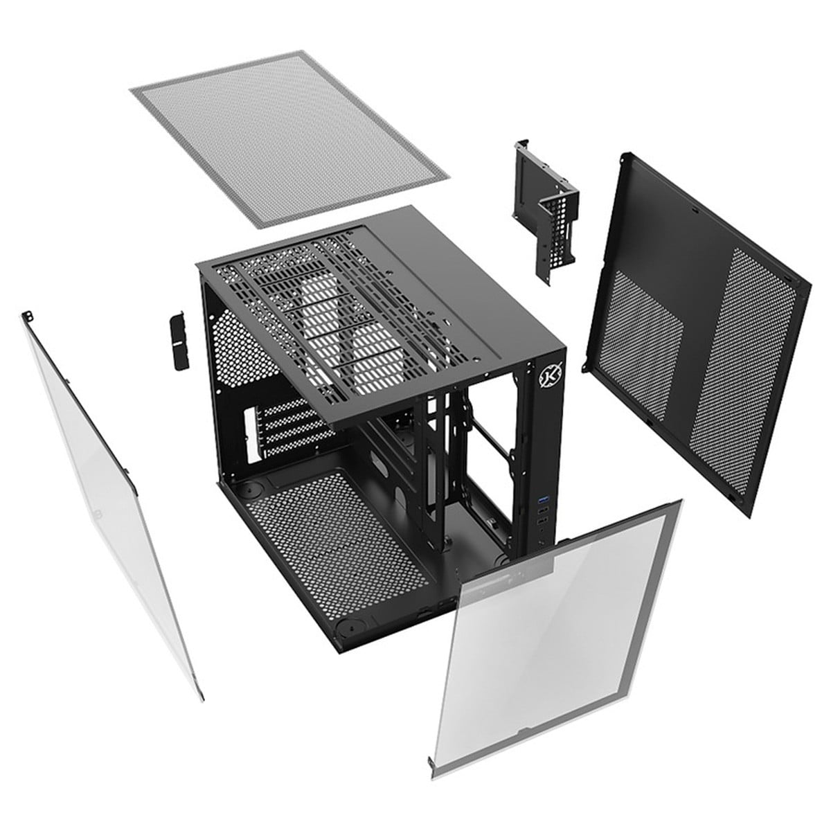 Gabinete Gamer Kalkan Midgard, Mid Tower, Vidro Temperado, Micro ATX, RGB, Sem Fonte, Sem Fans, Preto, KLK055