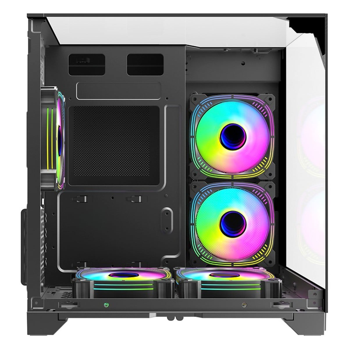 Gabinete Gamer Kalkan Midgard Vision, Mid Tower, Vidro Temperado, Micro ATX, Sem Fonte, Sem Fans, Preto, KLK086