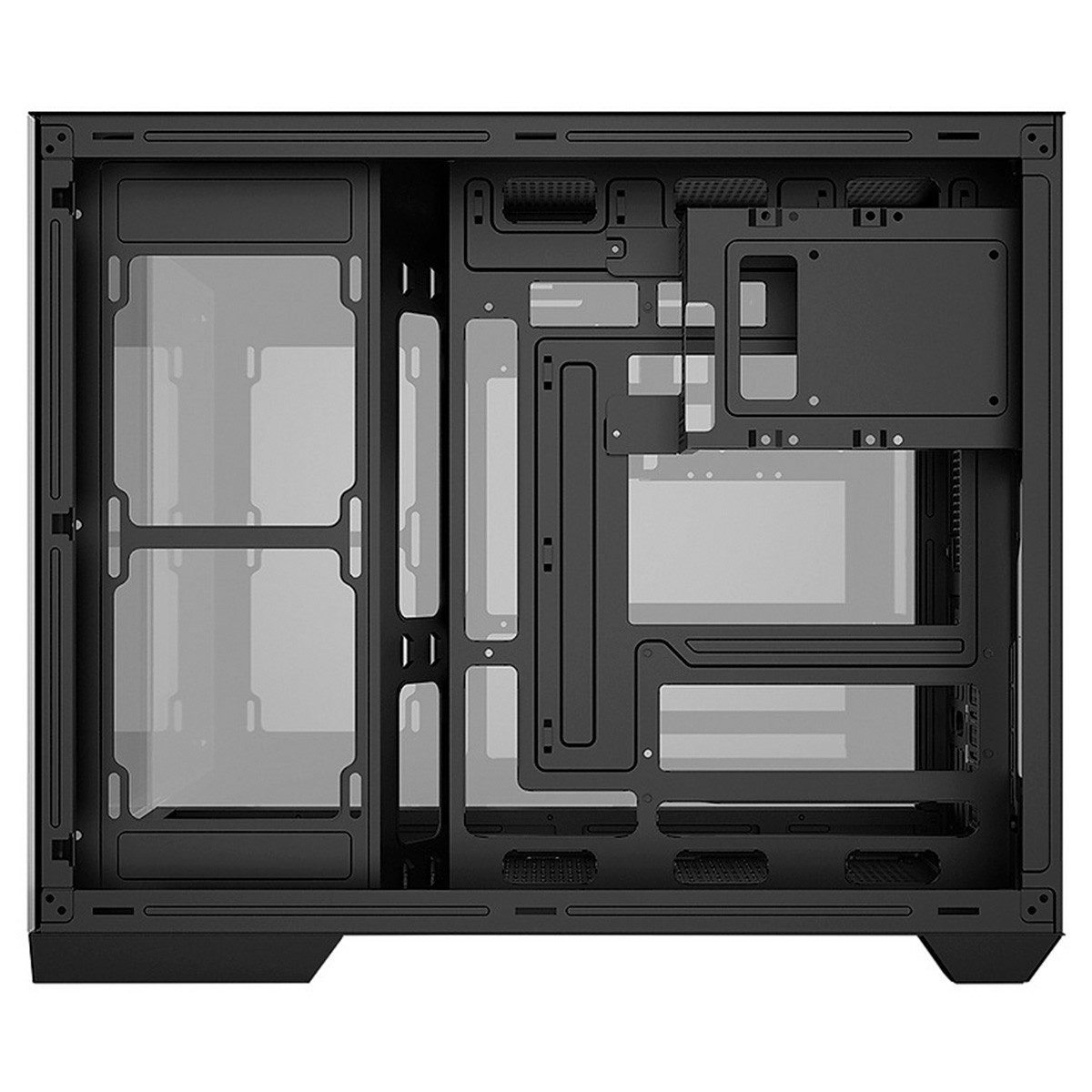 Gabinete Gamer Kalkan Saga, Mini Tower, Vidro Temperado, Micro ATX, RGB, Sem Fonte, Sem Fans, Preto, KLK044