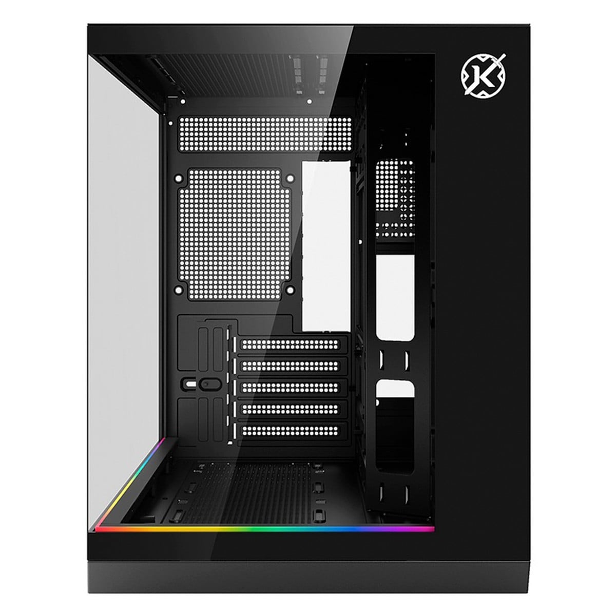 Gabinete Gamer Kalkan Saga, Mini Tower, Vidro Temperado, Micro ATX, RGB, Sem Fonte, Sem Fans, Preto, KLK044