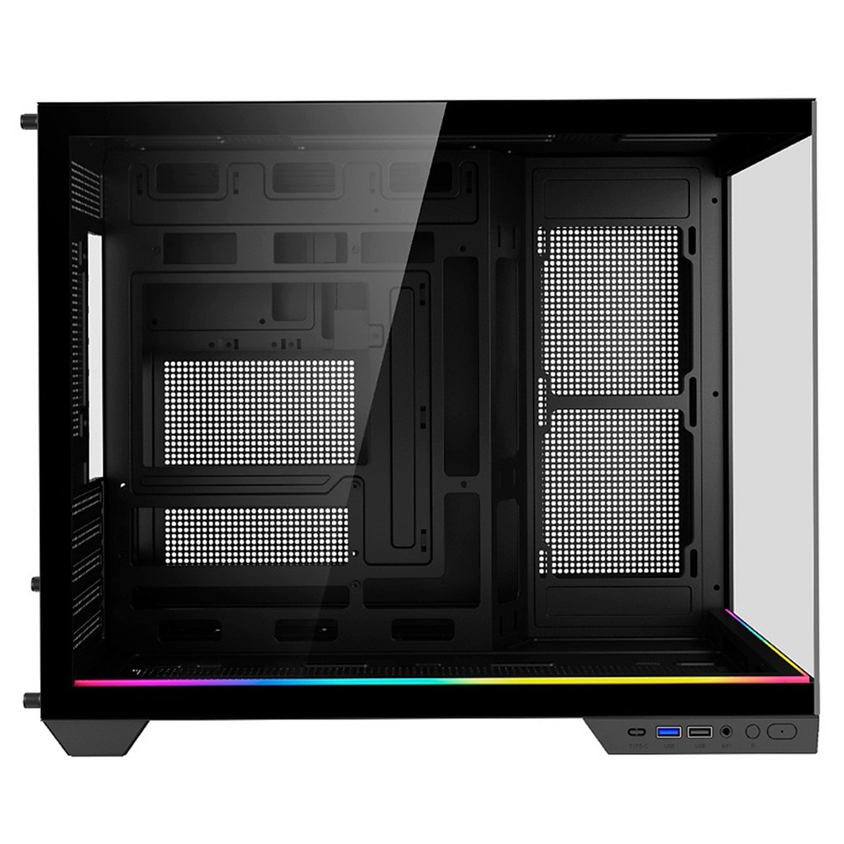 Gabinete Gamer Kalkan Saga, Mini Tower, Vidro Temperado, Micro ATX, RGB, Sem Fonte, Sem Fans, Preto, KLK044