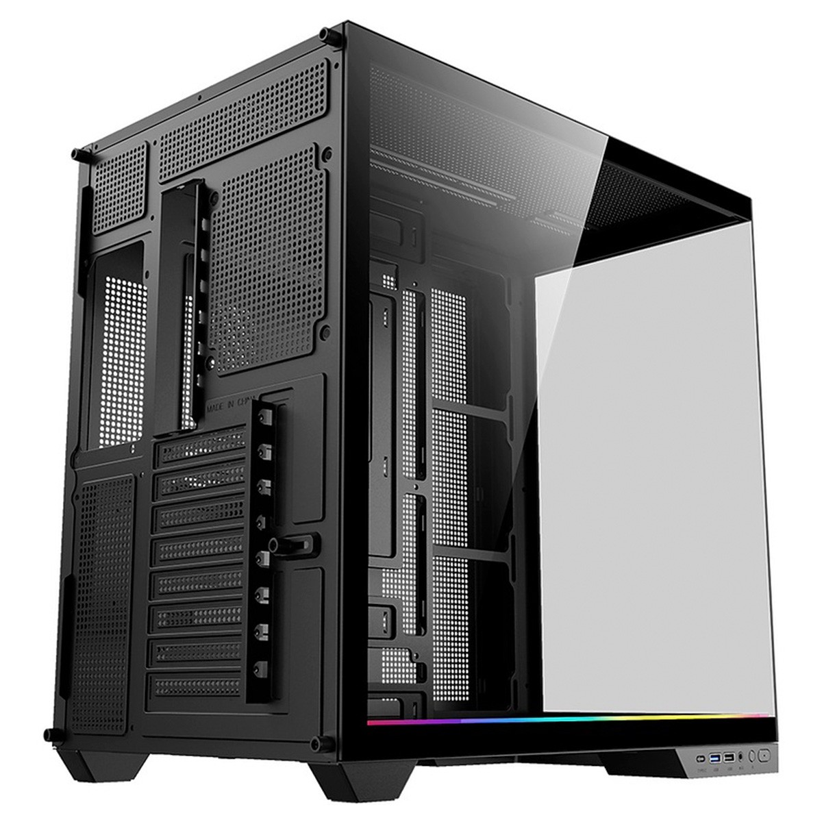 Gabinete Gamer Kalkan Skye, Mid Tower, Vidro Temperado, ATX, Sem Fonte, Sem Fans, Preto, KLK00042