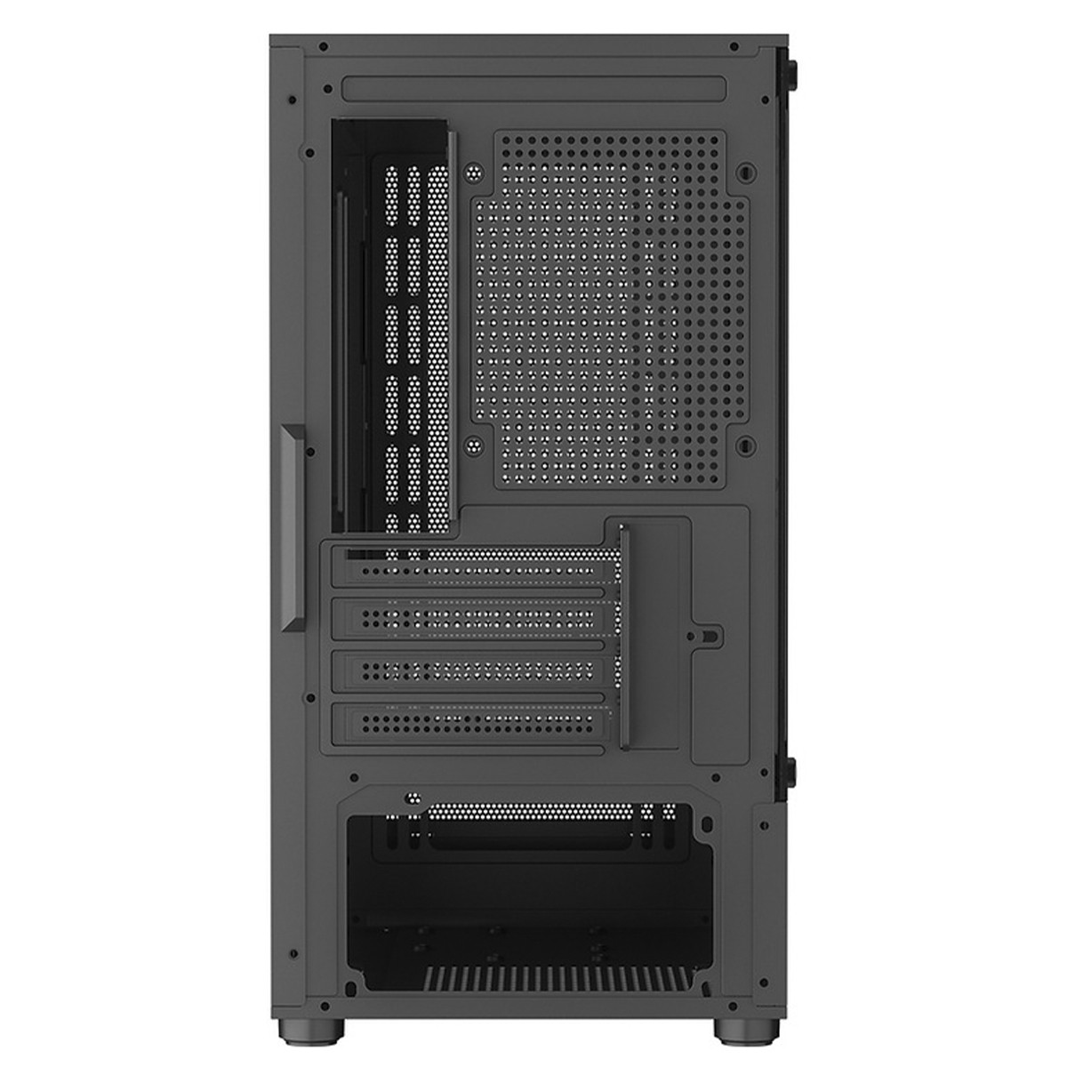Gabinete Gamer Kalkan Vesir Flow, Frontal em Mesh, Vidro Temperado, M-ATX, Sem Fonte, Preto, KLK00082