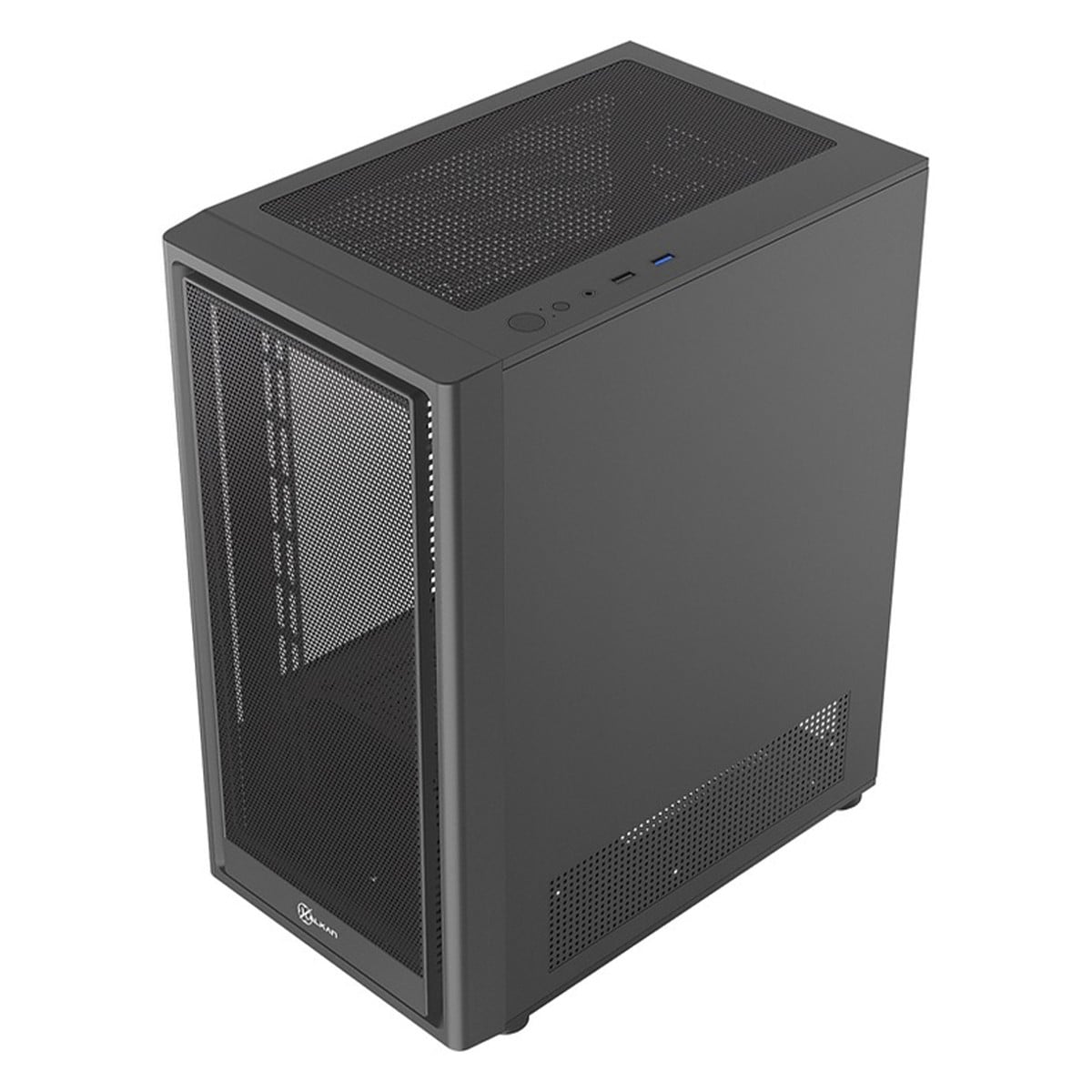 Gabinete Gamer Kalkan Vesir Flow, Frontal em Mesh, Vidro Temperado, M-ATX, Sem Fonte, Preto, KLK00082