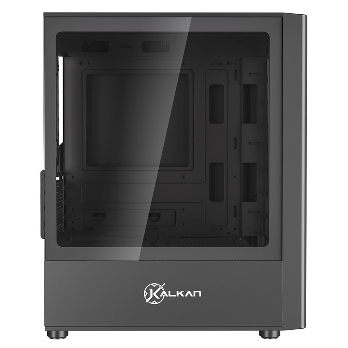 Gabinete Gamer Kalkan Vesir, Mid Tower, Vidro Temperado, Micro ATX, Sem Fonte, Sem Fans, Preto, KLK00083