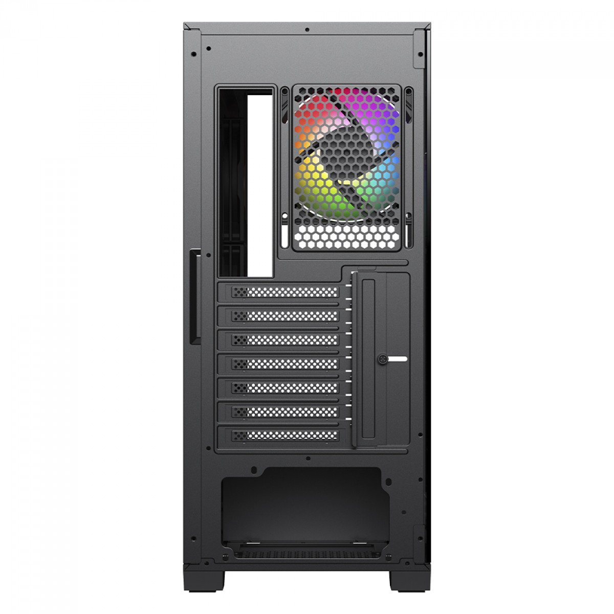 Gabinete Gamer Leonidas Magnus, Black, Mid Tower, Vidro Temperado, ATX, Sem Fonte, Com 4 Fans
