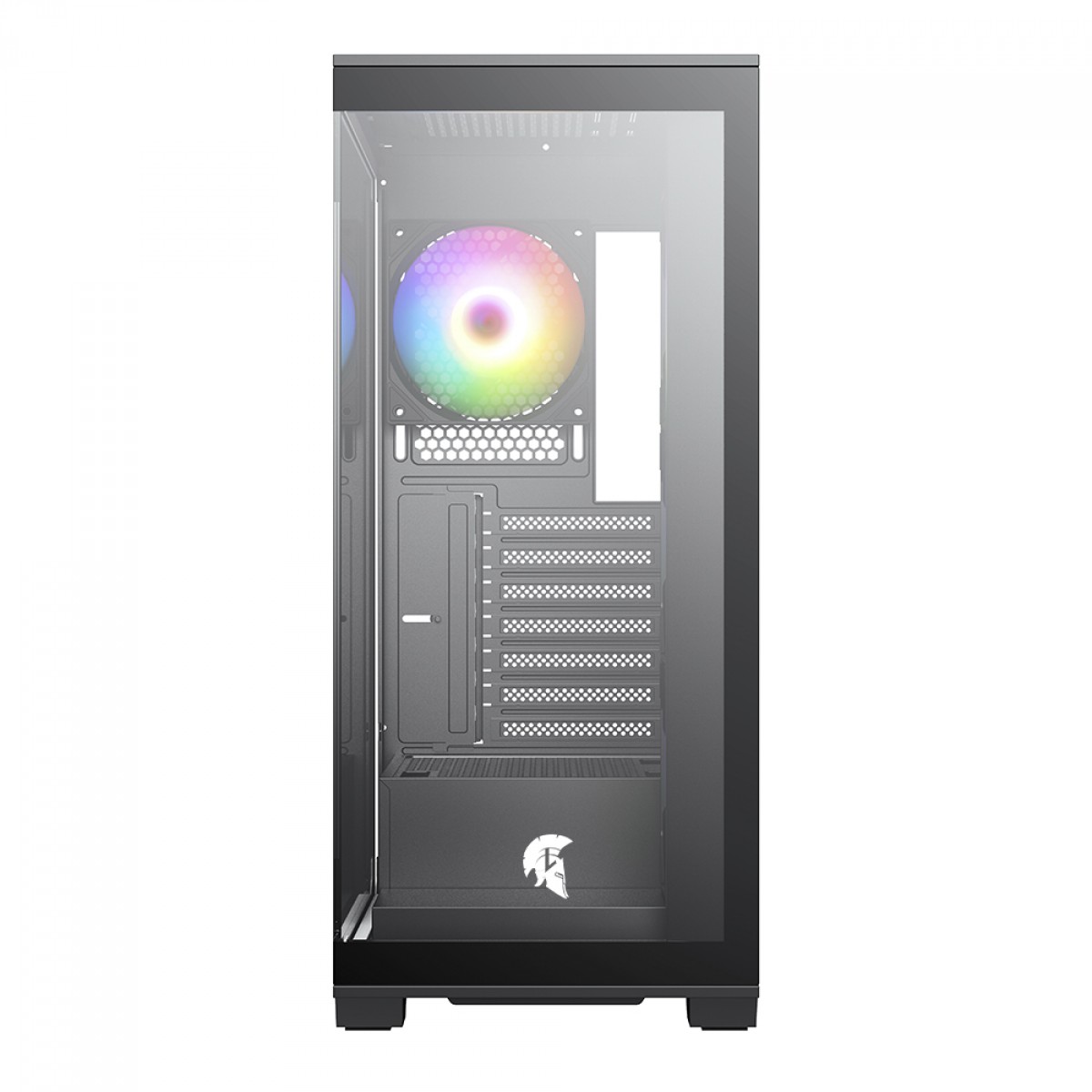Gabinete Gamer Leonidas Magnus, Black, Mid Tower, Vidro Temperado, ATX, Sem Fonte, Com 4 Fans