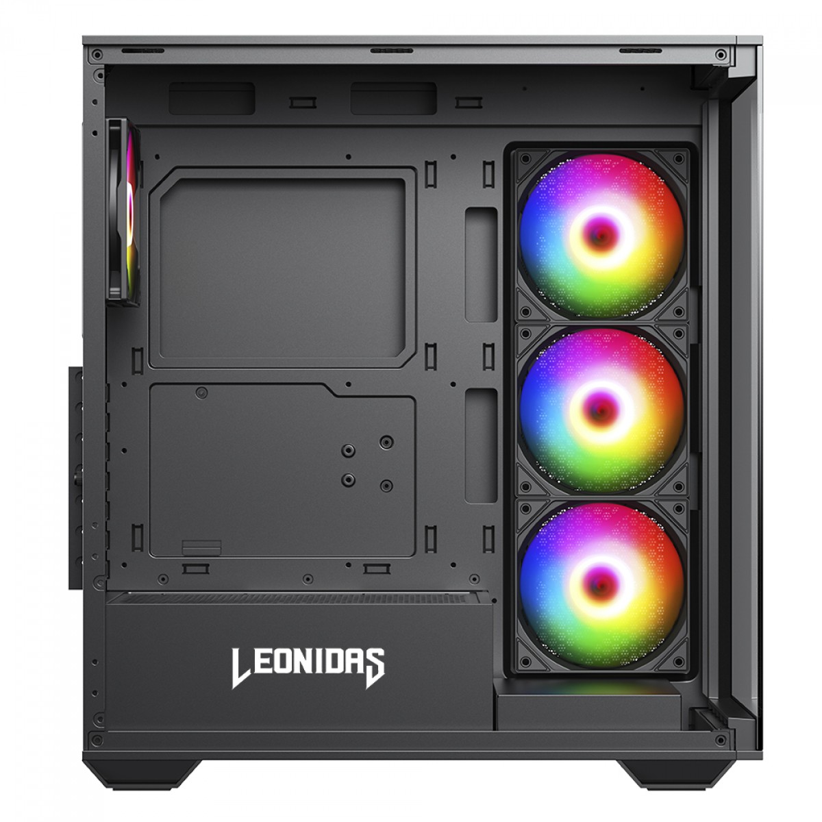 Gabinete Gamer Leonidas Magnus, Black, Mid Tower, Vidro Temperado, ATX, Sem Fonte, Sem Fan