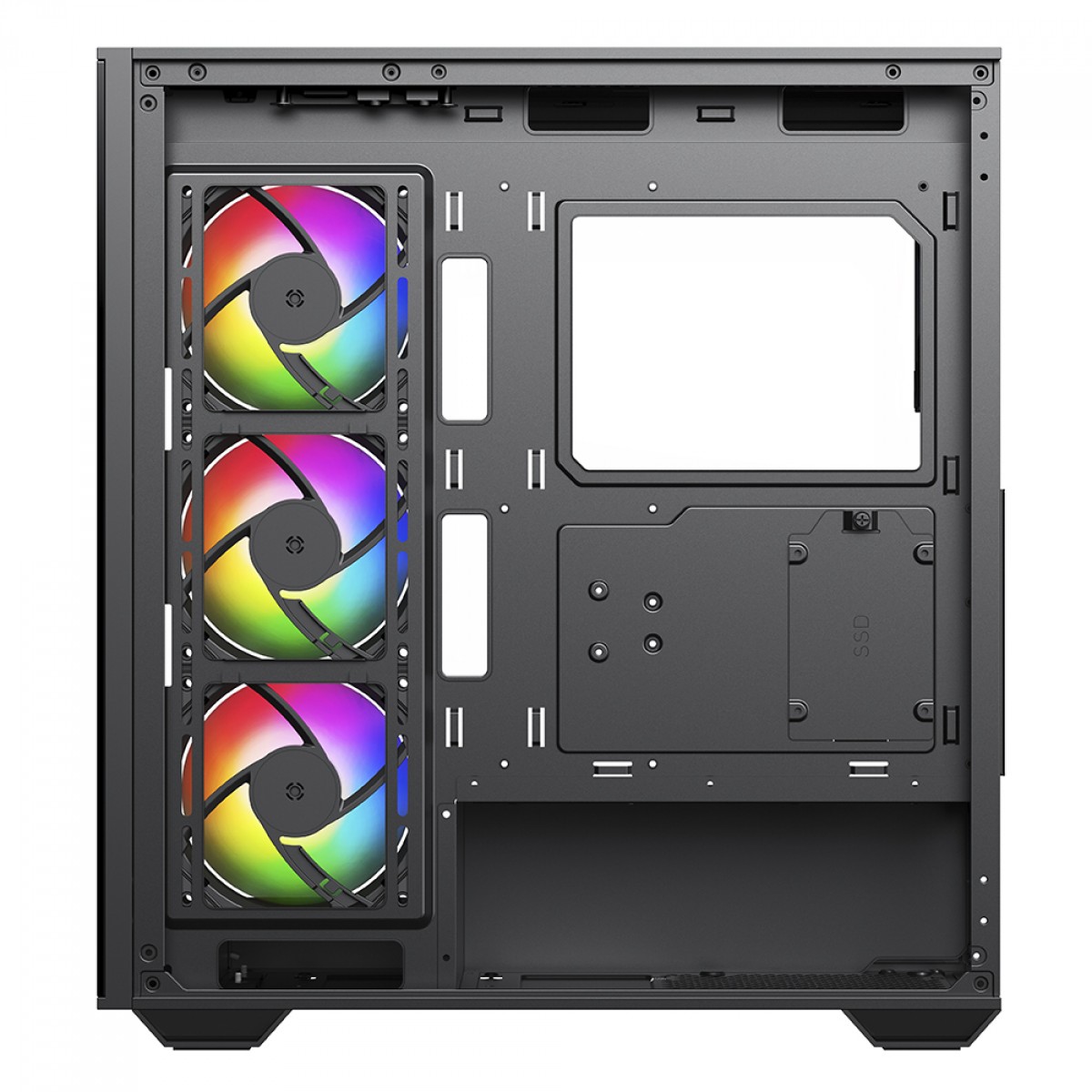 Gabinete Gamer Leonidas Magnus, Black, Mid Tower, Vidro Temperado, ATX, Sem Fonte, Sem Fan