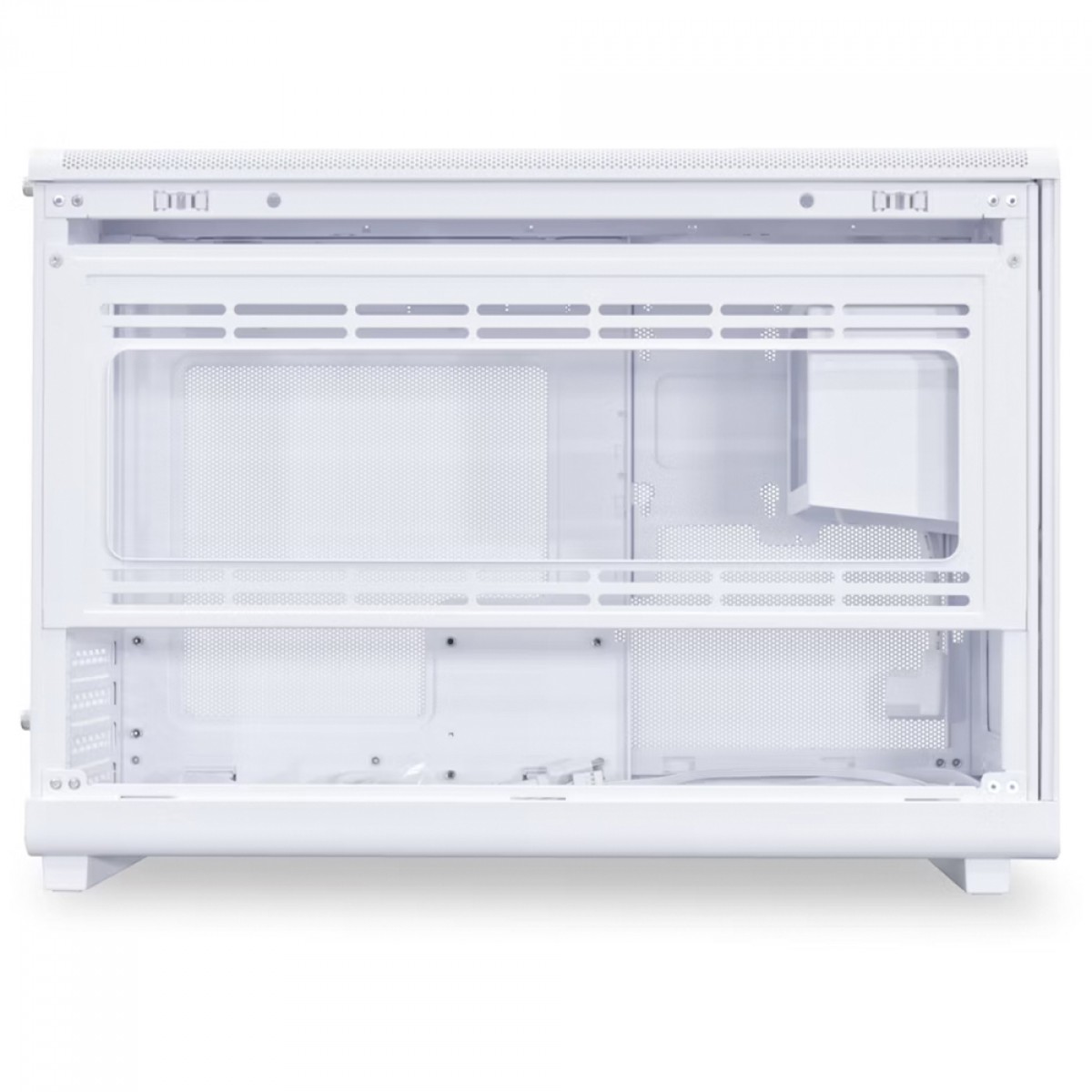 Gabinete Gamer Lian Li 011 A3-mATX White, Mini Tower, Aço, M-ATX, Sem Fonte, Sem Fan, Branco