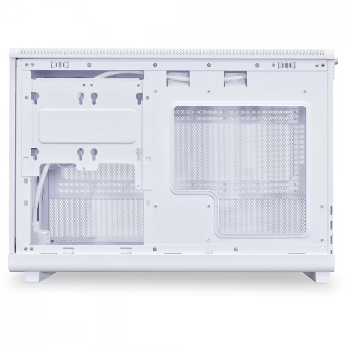 Gabinete Gamer Lian Li 011 A3-mATX White, Mini Tower, Aço, M-ATX, Sem Fonte, Sem Fan, Branco