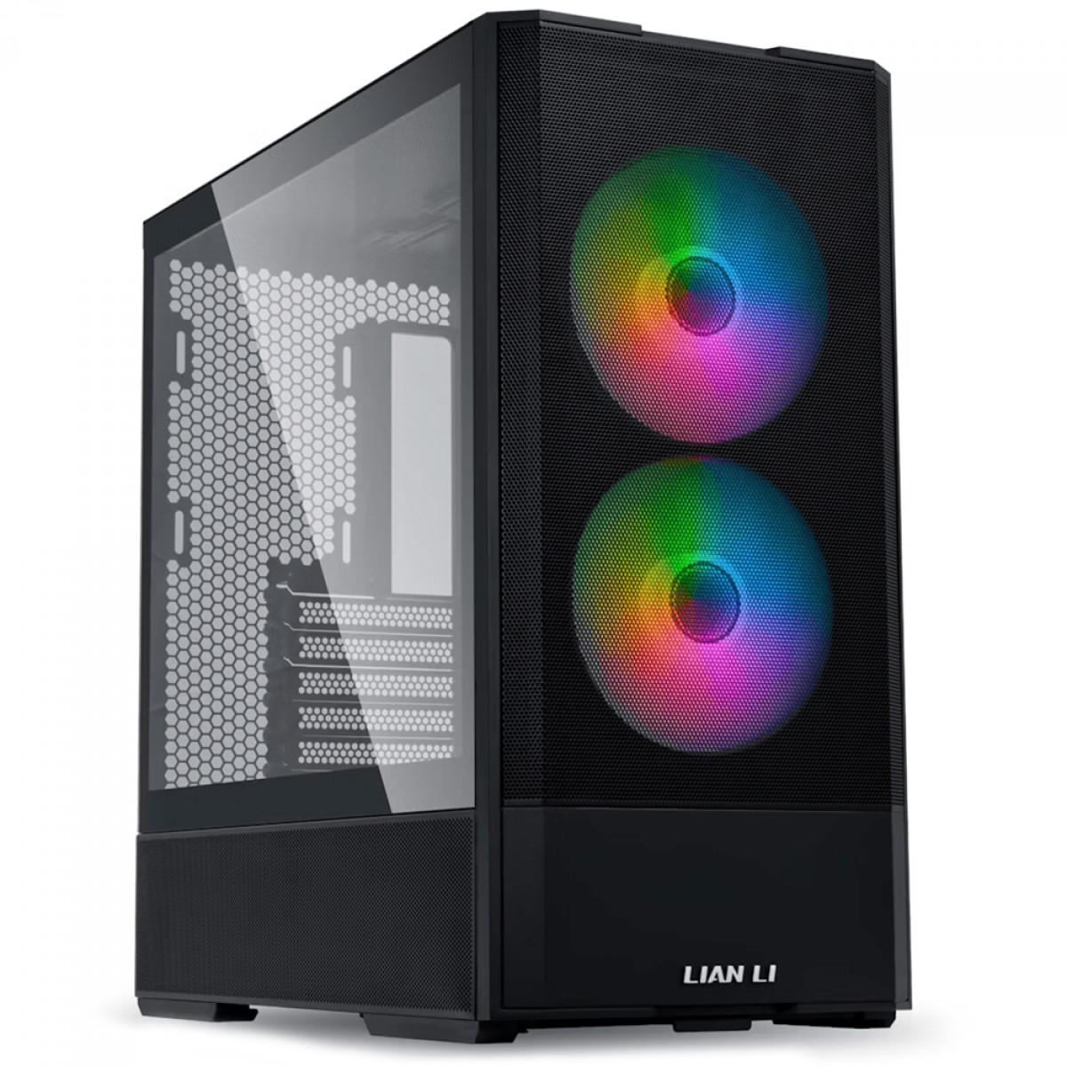 Gabinete Gamer Lian Li Lancool 207 RW, RGB, Mid Tower, Vidro Temperado, ATX, Sem Fonte, Com 2 Fans, Preto, LAN207RX BLACK