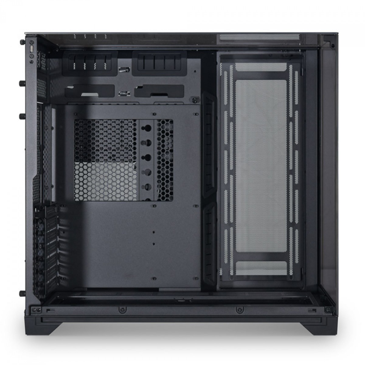 Gabinete Gamer Lian Li O11 Vision Chrome, Mid Tower, Vidro Temperado Espelhado, E-ATX, Black, Sem Fonte, Sem Fan, O11VC CHROME