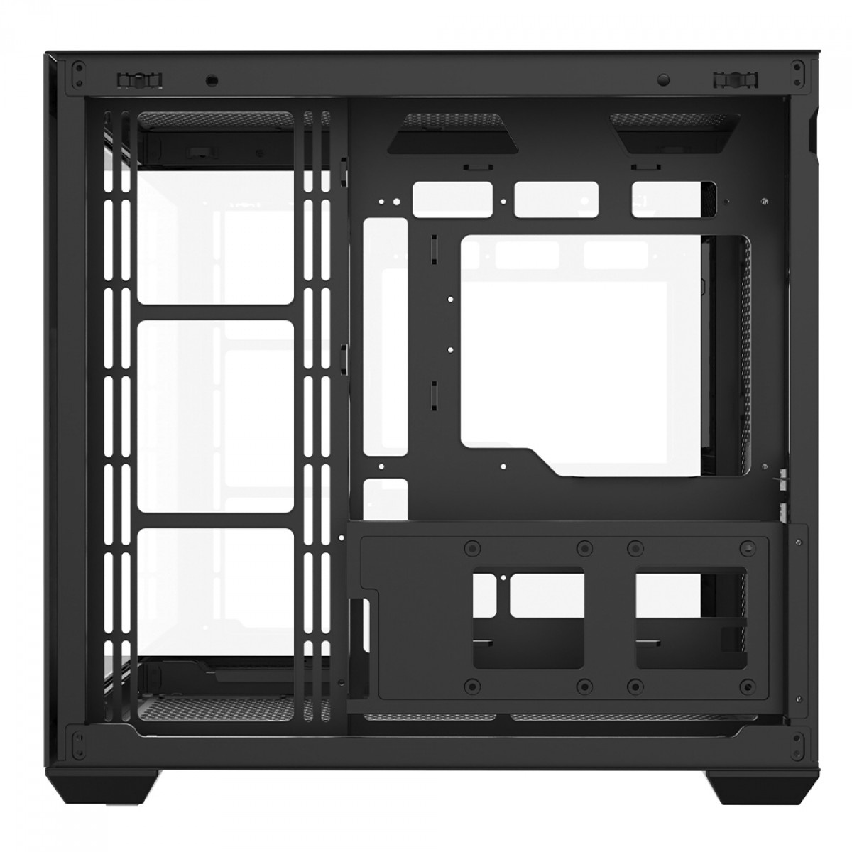 Gabinete Gamer Liketec Atlas Dark, Aquário, Mid Tower, Vidro Temperado, ATX, Sem Fonte, Com 6 Fans ARGB, Preto
