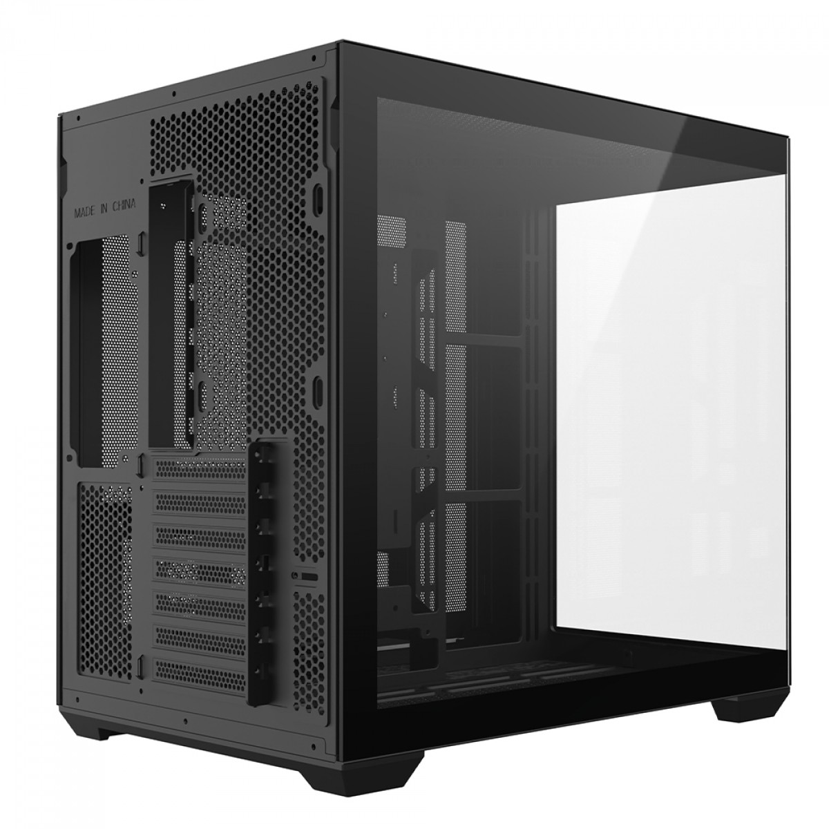 Gabinete Gamer Liketec Atlas Dark, Aquário, Mid Tower, Vidro Temperado, ATX, Sem Fonte, Sem Fans, Preto