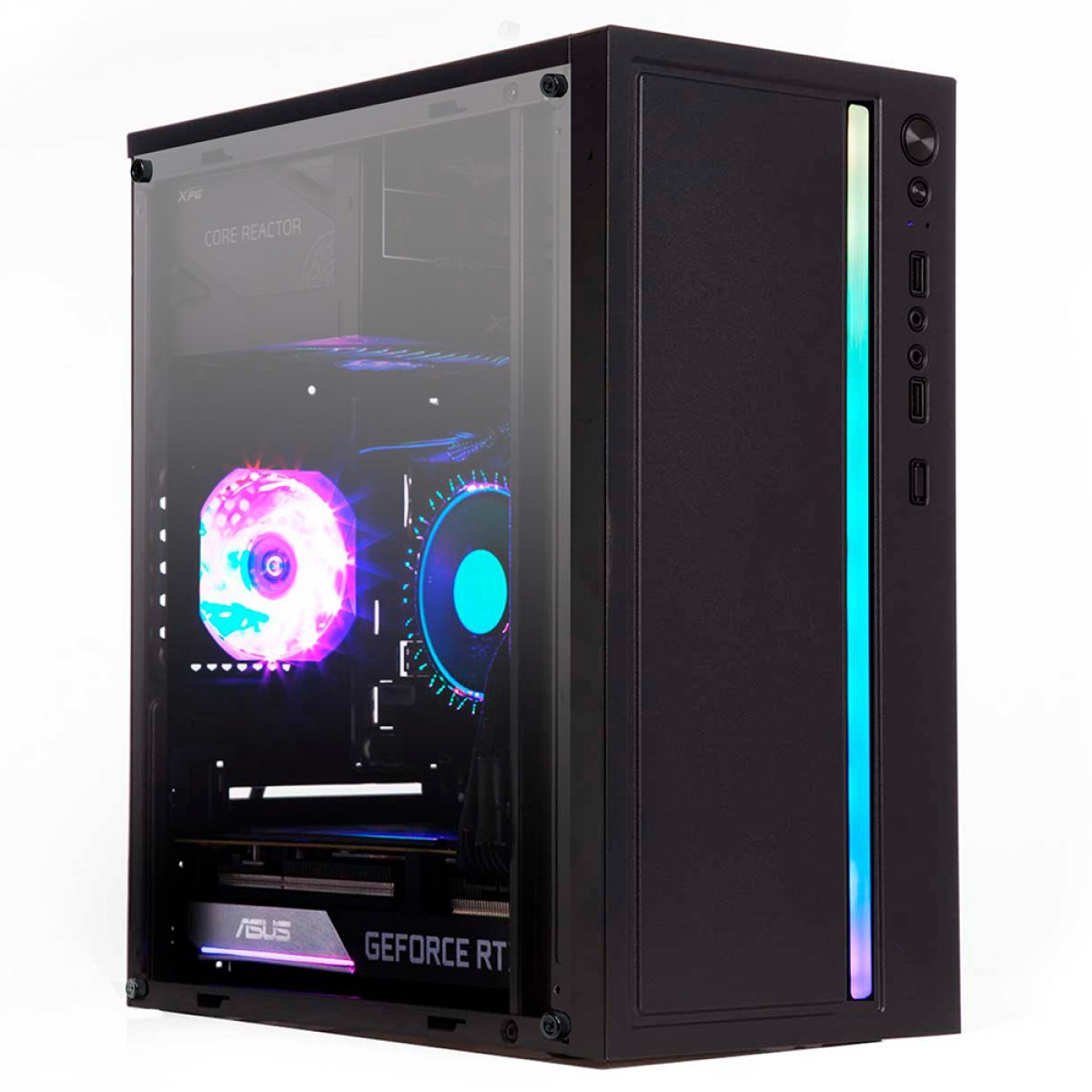 Gabinete Gamer Liketec Craft Rgb Mid Tower Acrílico M Atx Black Sem Fonte Com 1 Fan Gl 1736