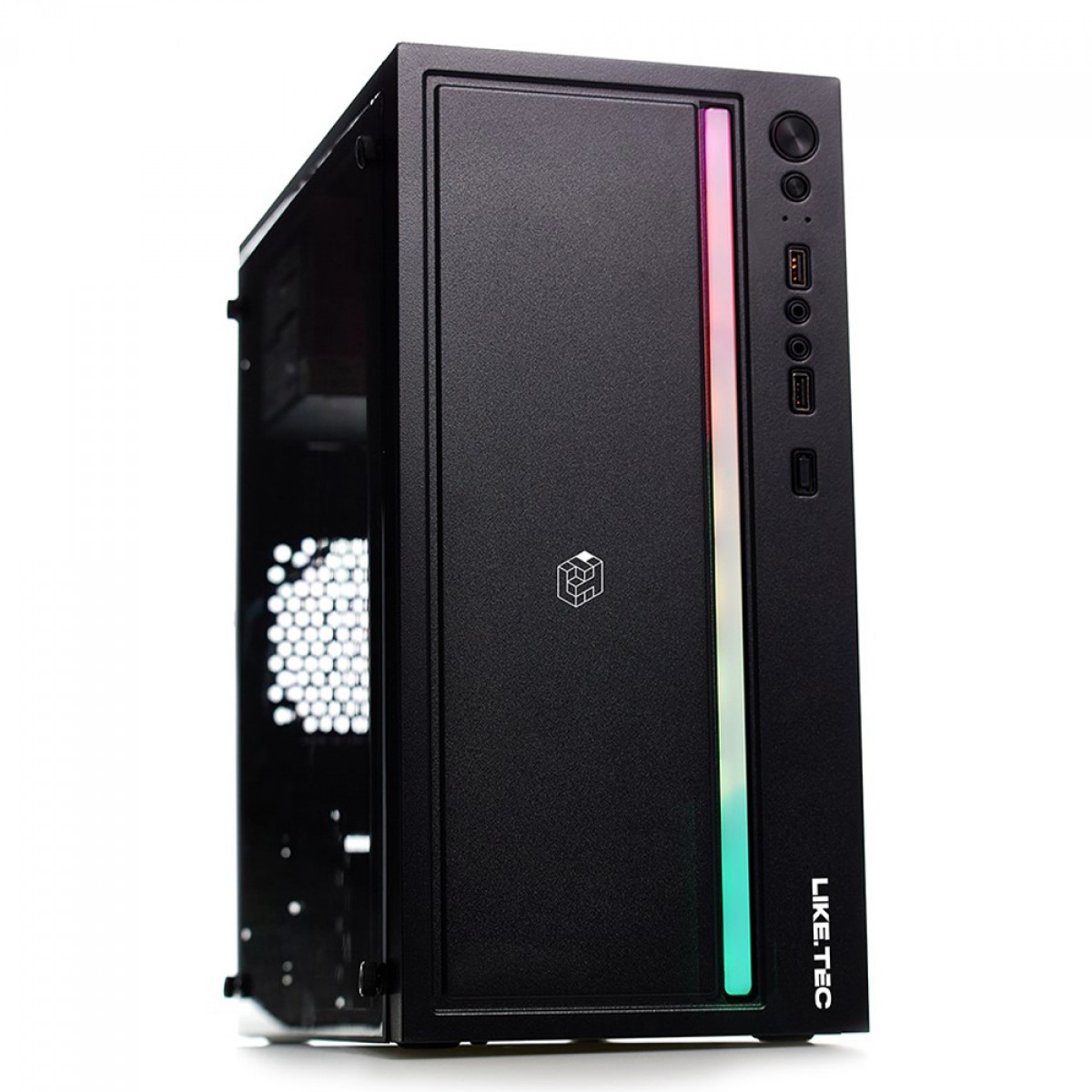 Gabinete Gamer Liketec Craft RGB, Mid Tower, Acrílico, M-ATX, Black, Sem Fonte, Com 1 Fan, LC-MT-CRAFT-2027 - Open Box