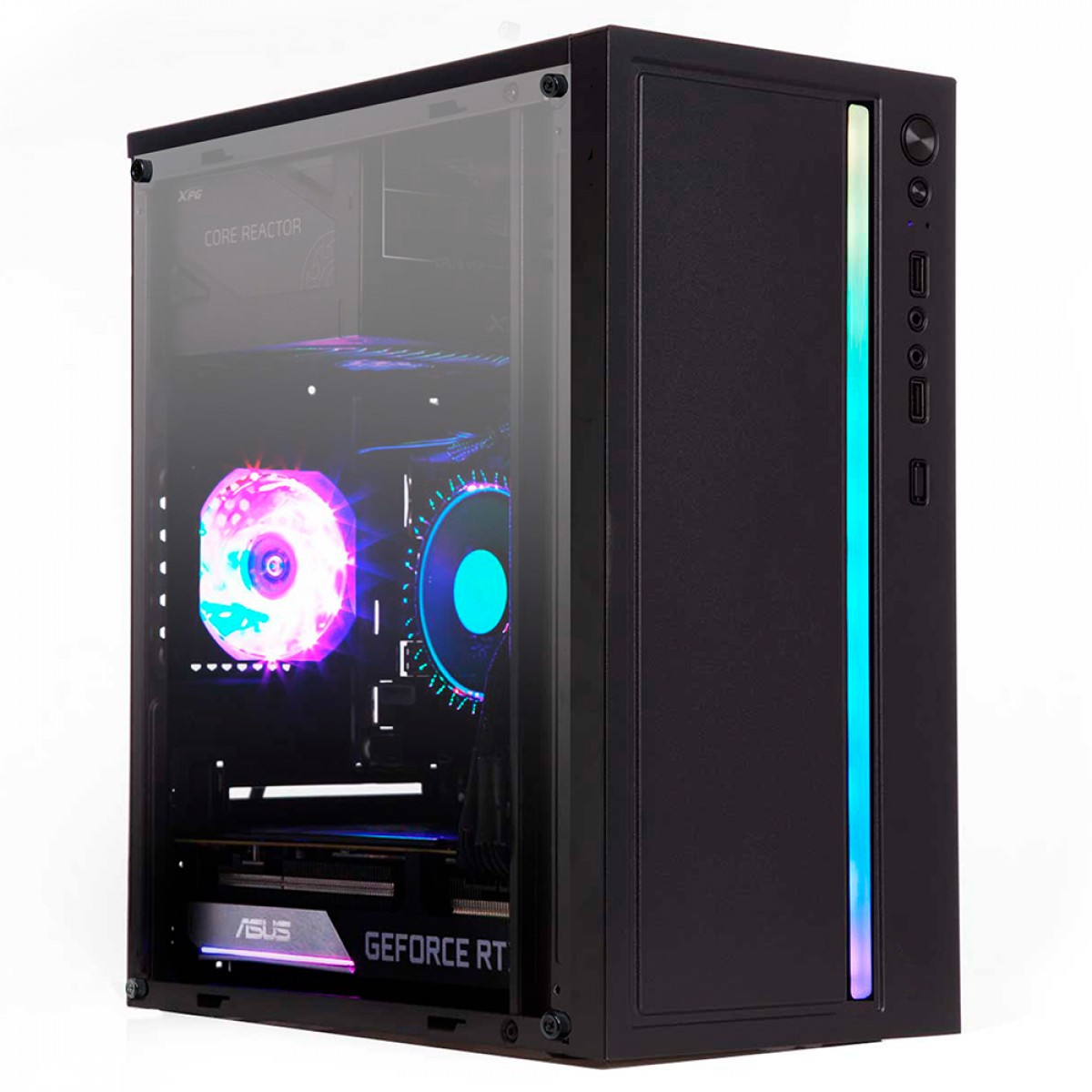 Gabinete Gamer Liketec Craft Rgb Mid Tower Acr Lico M Atx Black Sem Fonte Sem Fan Gl Craft