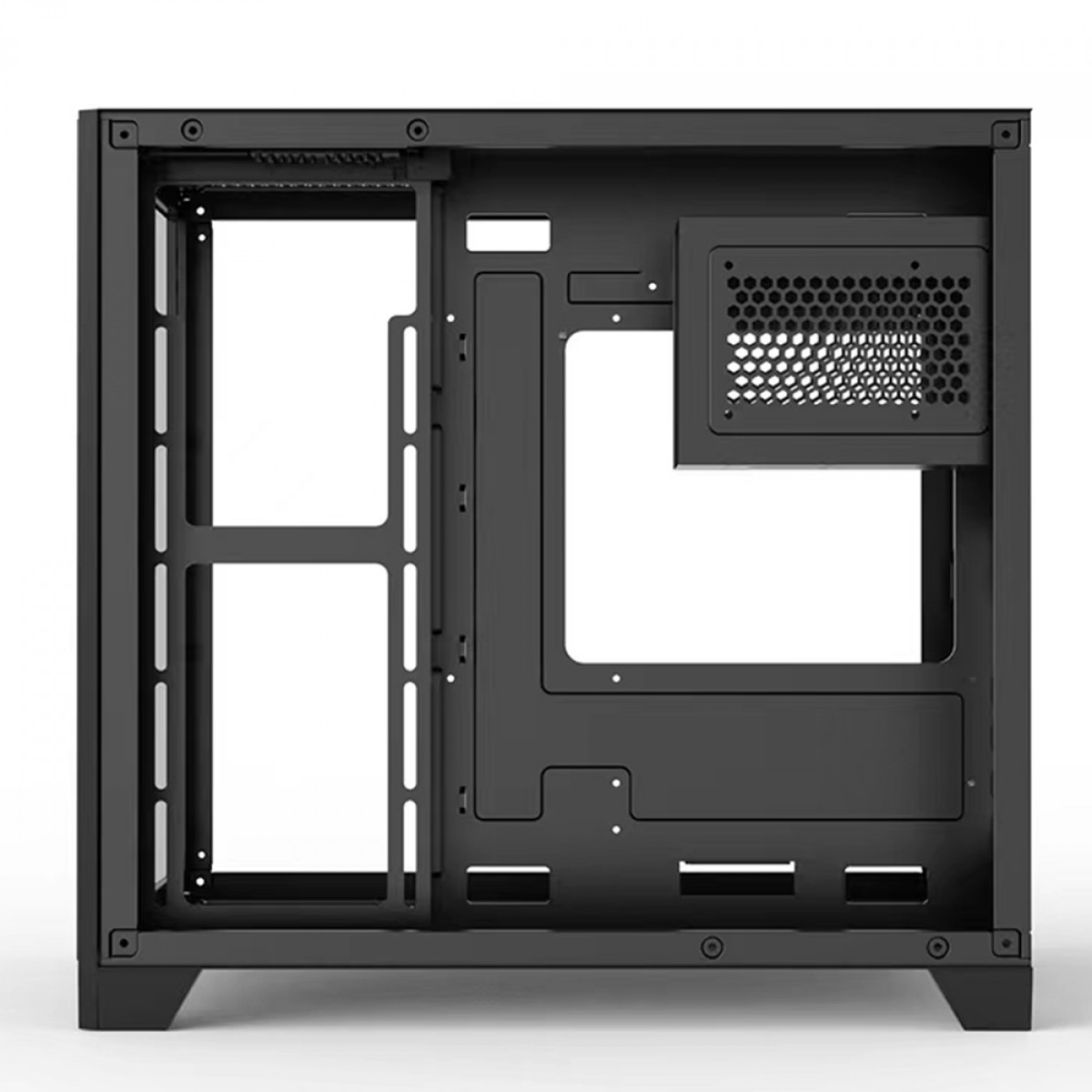 Gabinete Gamer Liketec Cube Kirra, RGB, Mid Tower, Vidro Temperado, Black, Sem Fonte, Com 4 Fans - Open Box