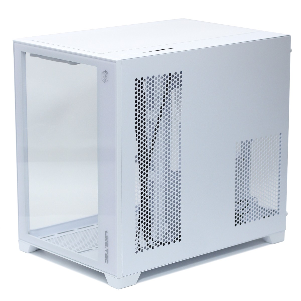 Gabinete Gamer Liketec Cube Kirra Snow, RGB, Mid Tower, Vidro Temperado, White, Sem Fonte, Com 4 Fans
