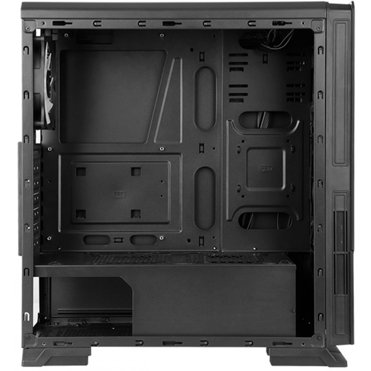 Gabinete Gamer liketec Diamond RGB, Mid Tower, Vidro Temperado, Black, Sem Fonte, Com 3 Fans RGB