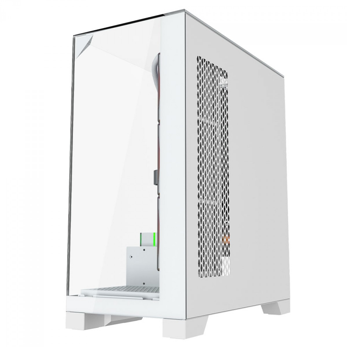 Gabinete Gamer Liketec Empire Snow, Mid Tower, Vidro Temperado, ATX, Sem Fonte, Sem Fans, Branco