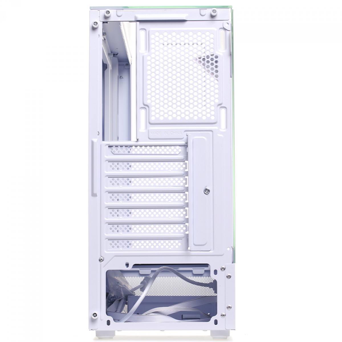 Gabinete Gamer Liketec Kingdom Snow, Mid Tower, Vidro Temperado, ATX, Sem Fonte, Sem Fans, Branco