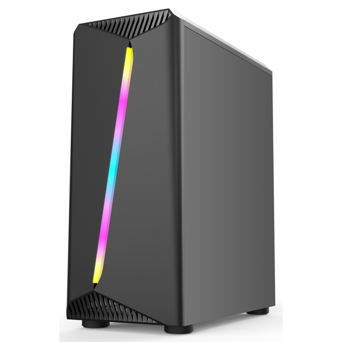 Gabinete Gamer Liketec Lighting RGB Vidro Temperado Mid Tower Preto Sem Fonte