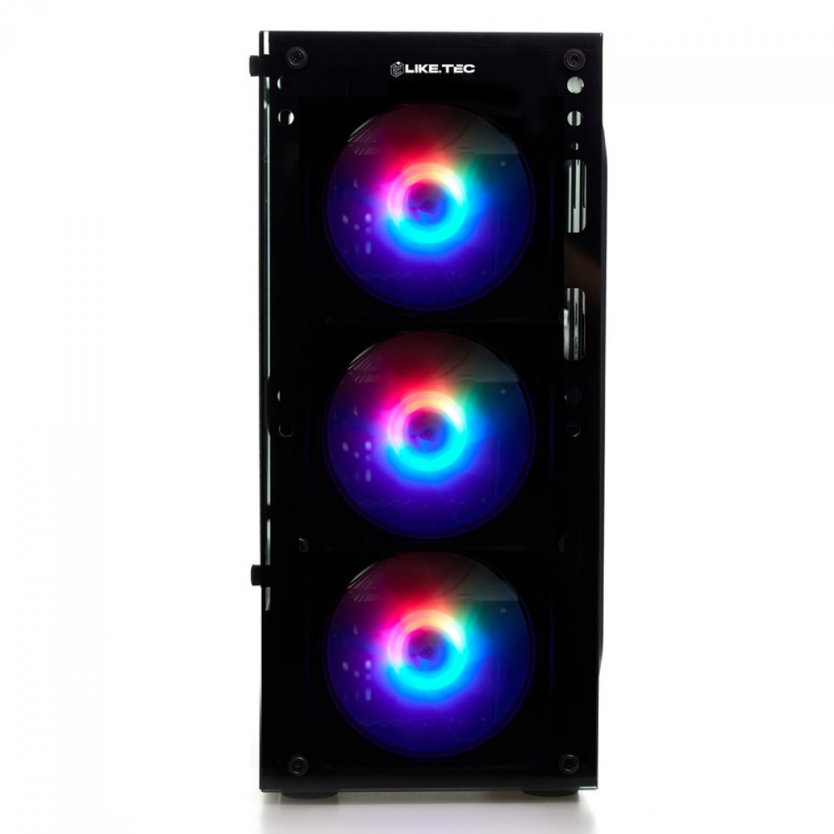 Gabinete Gamer Liketec Matrix RGB, Mid Tower, Vidro Temperado, ATX, Black, Sem Fonte, Com 3 Fans