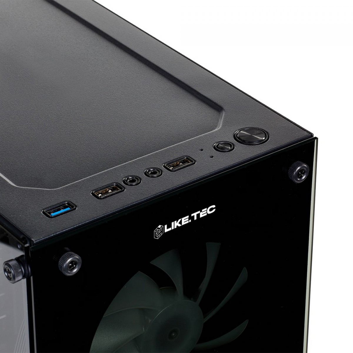 Gabinete Gamer Liketec Matrix RGB, Mid Tower, Vidro Temperado, ATX, Black, Sem Fonte, Com 3 Fans