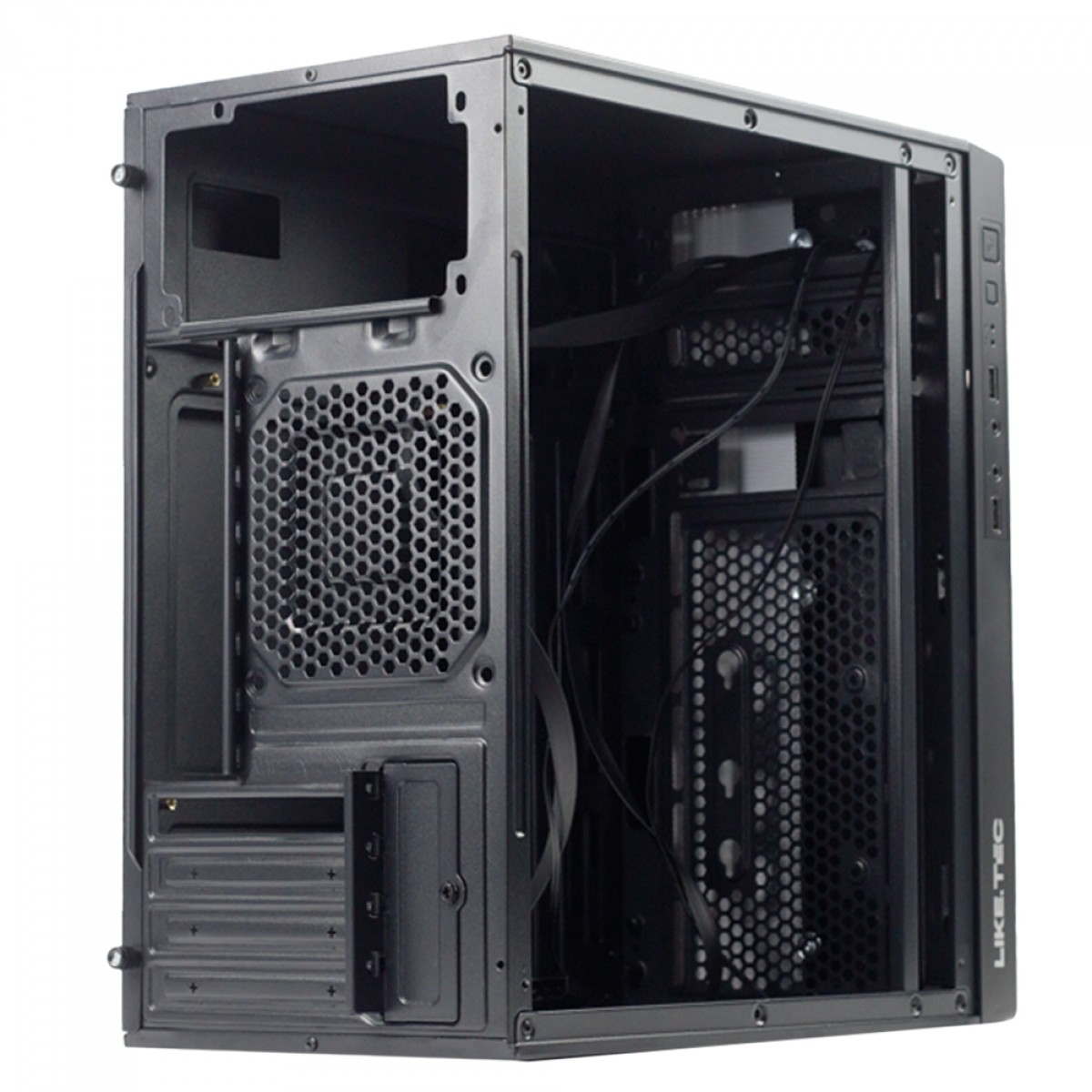 Gabinete Gamer Liketec Prime RGB, Mid Tower, Acrílico, M-ATX, Black, Sem Fonte, Sem Fan