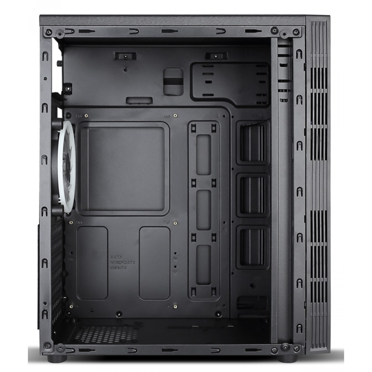 Gabinete Gamer liketec Rainbow RGB, Mid Tower, com 1 Fan, Vidro Temperado, Black, S-Fonte - Open Box